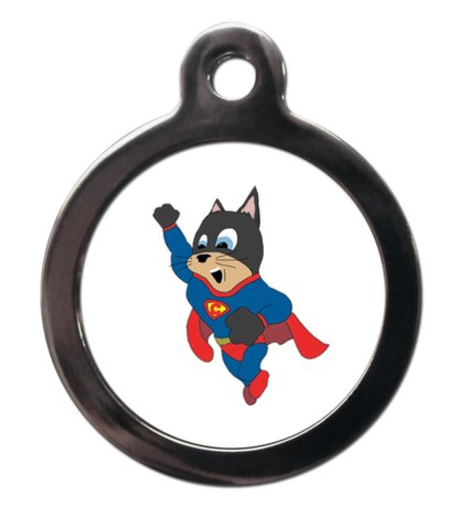 PS Pet Tags - Cat ID Tags - SuperCat Design - Zinc Alloy Metal - Small (24mm) Personalised On Reverse - Cat Name Address Identity Tag - Made in UK - Buy Online on GoSupps.com