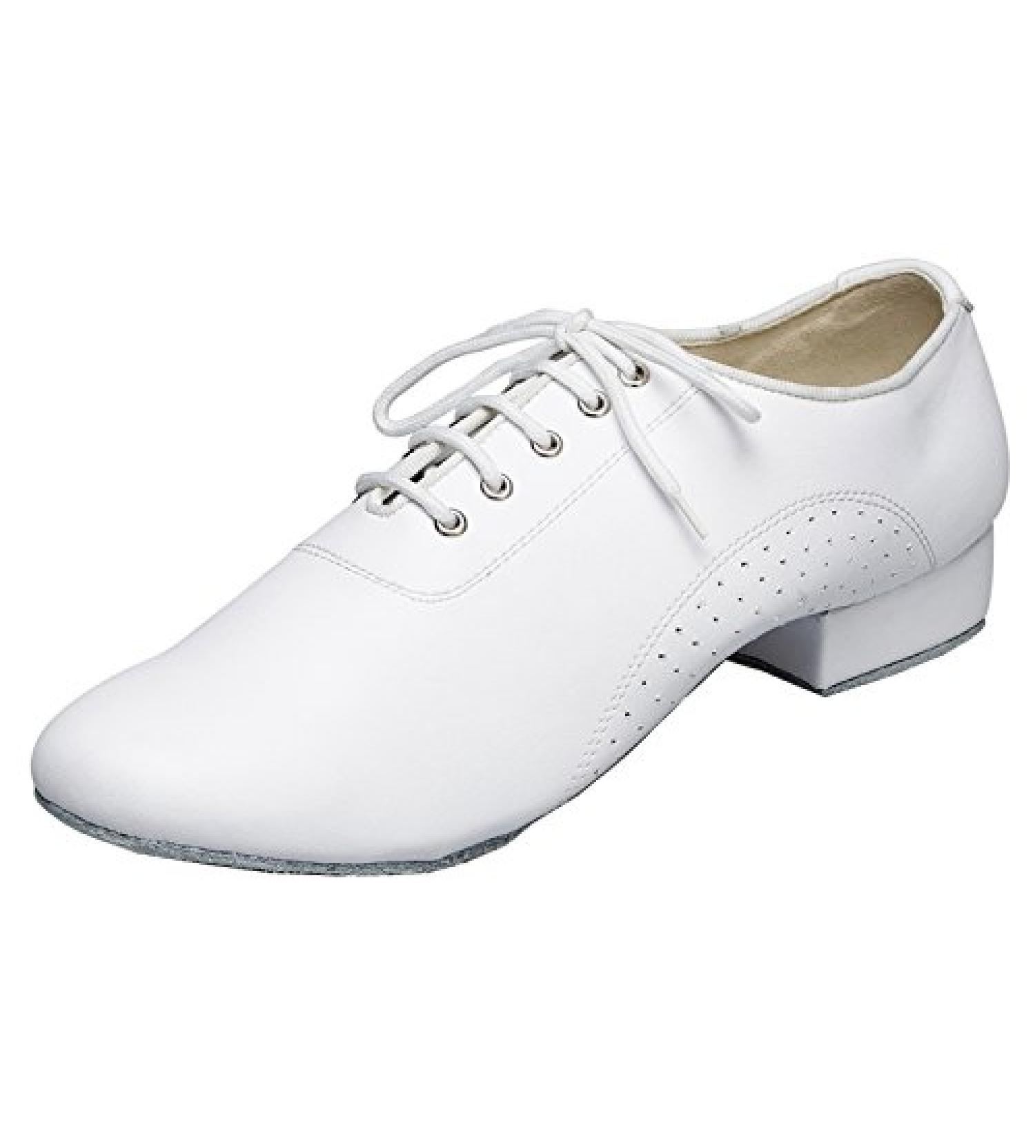 Minishion Men's TH173 Lace-up Leather Latin Dance Shoes 8.5 White (2.5cm Heel) - Buy Online on GoSupps.com