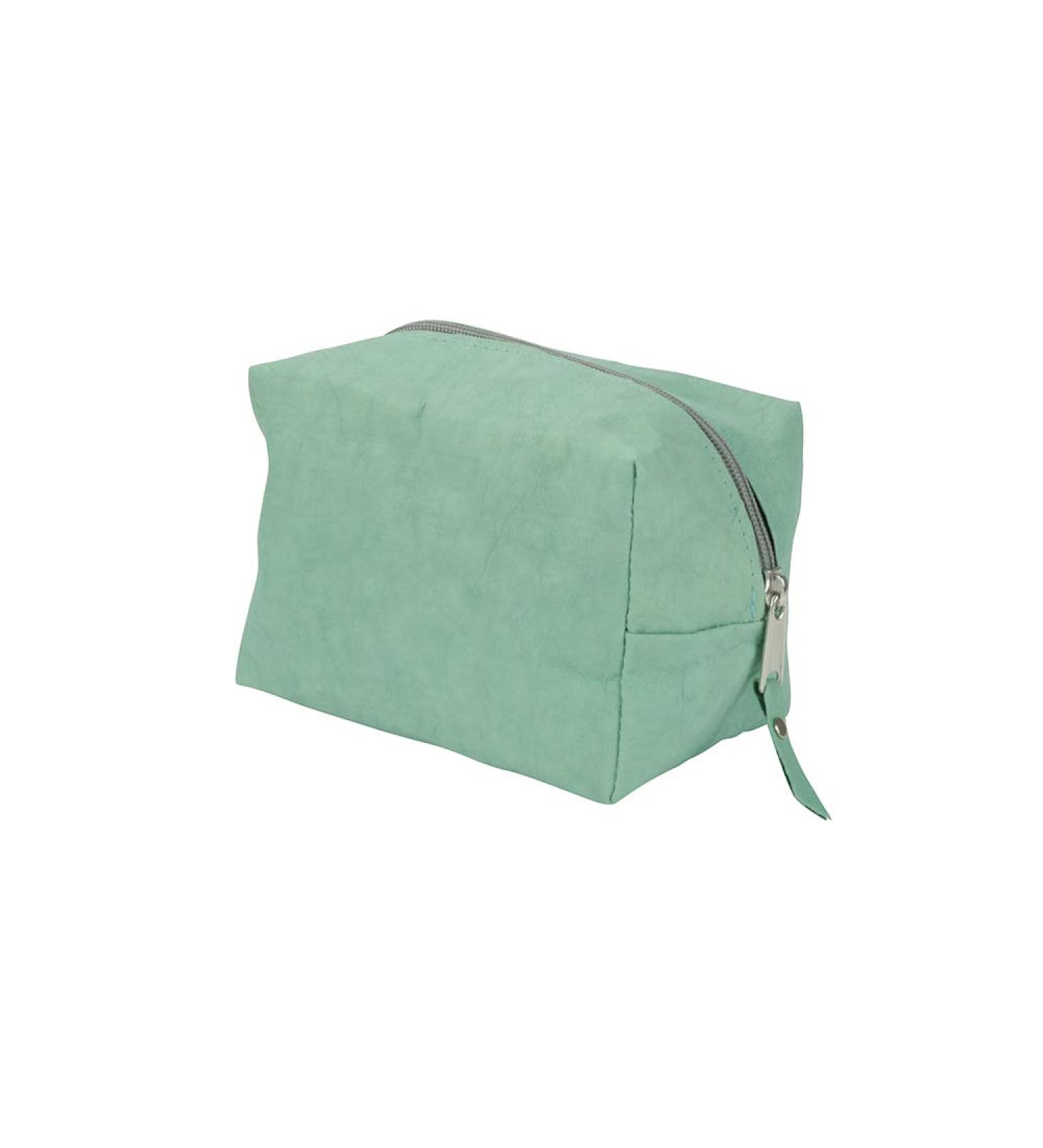 Biozoyg Polly Vegan Cosmetic Bag Size M - Stylish Zipper Organizer in Washable Leather Optics Paper - Mint - Perfect for Makeup and Travel - Buy Online on GoSupps.com