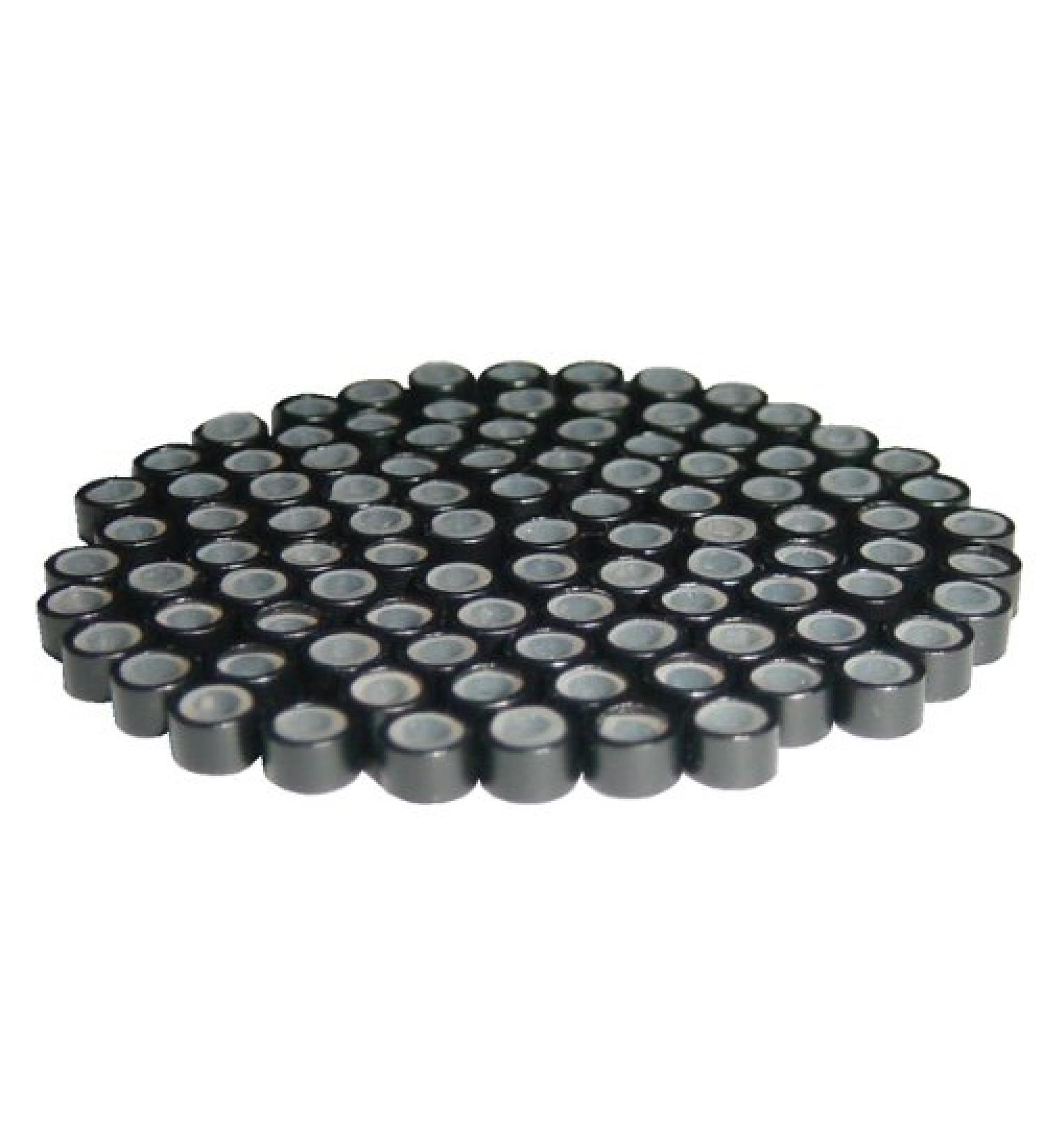 MilleniumHair 100 Microrings with Silicone Size M Black