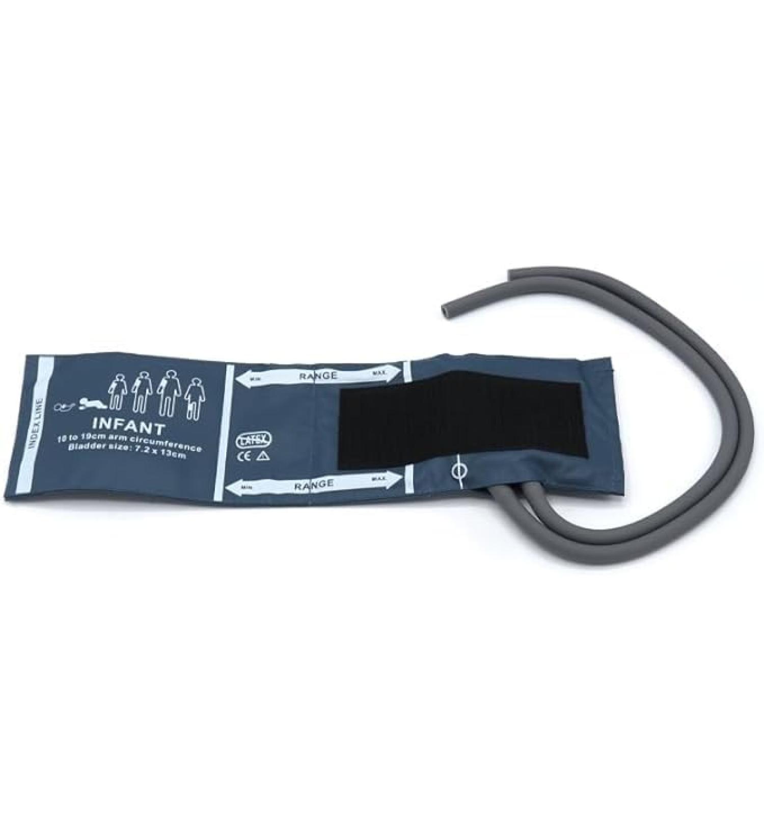 Universal NIBP Cuff for Infant 10-19cm Double Tube Reusable PU Replacement Blood Pressure Cuff No Connector. Infant Blue Pu+dual Tubes - Buy Online on GoSupps.com