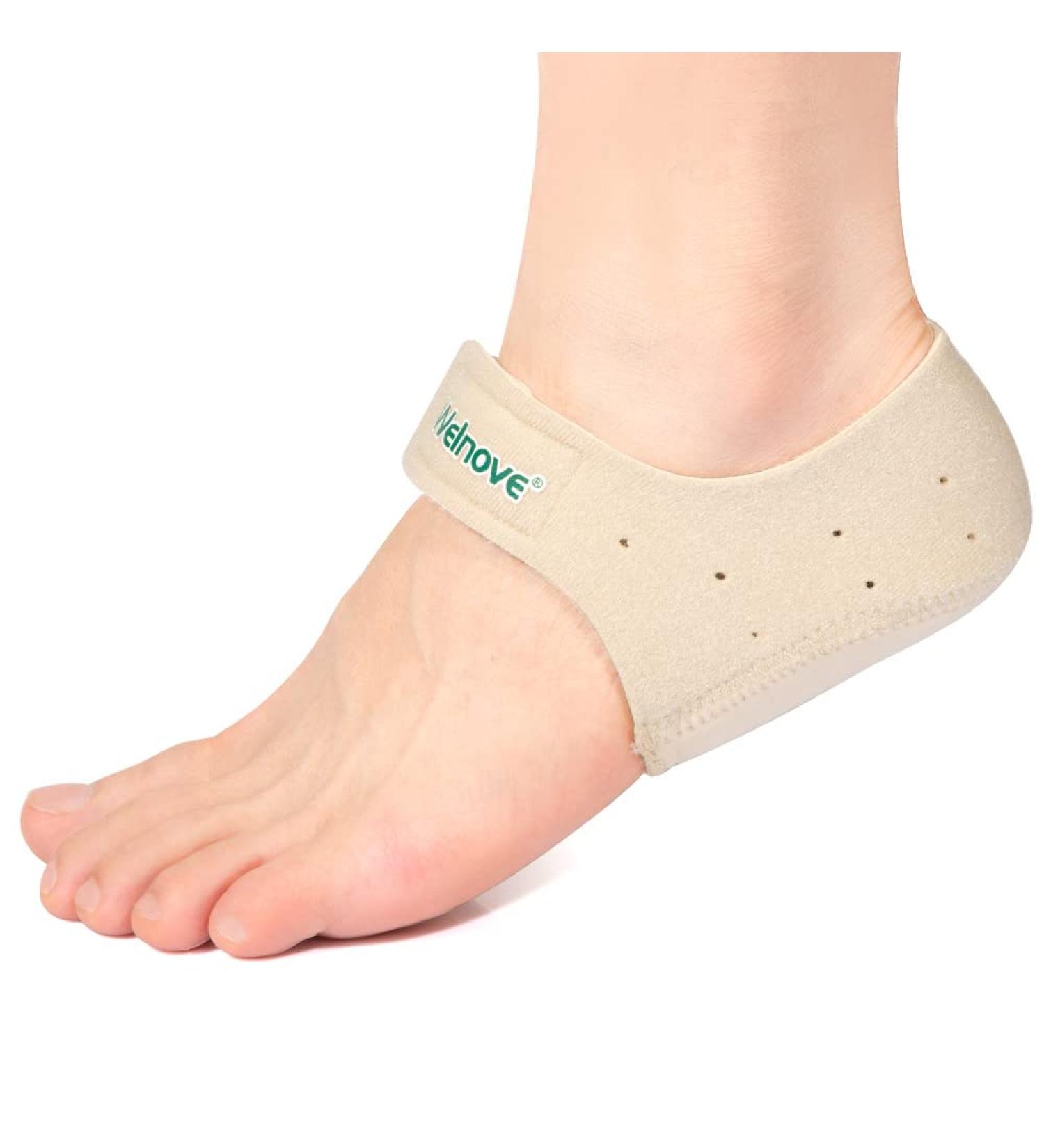 Welnove Heel Protectors - Breathable Heel Cups & Pillows for Pain Relief | Medium Size for Track Plantar Fasciitis & Tendinitis - Ivory (2 Pieces) - Buy Online on GoSupps.com