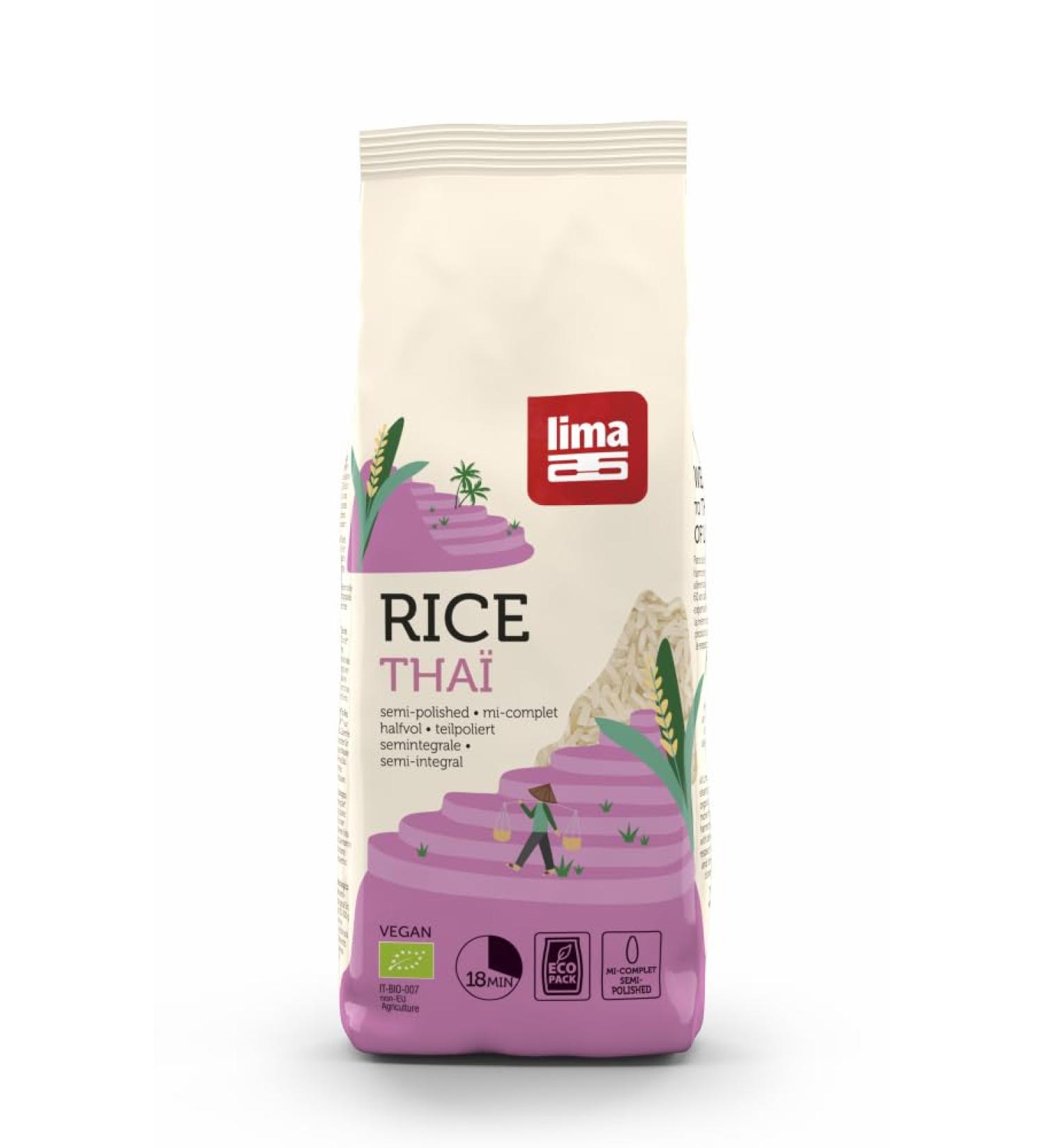 Lima Lima Real Thai Rice and Partially Polished (6 x 500 g)