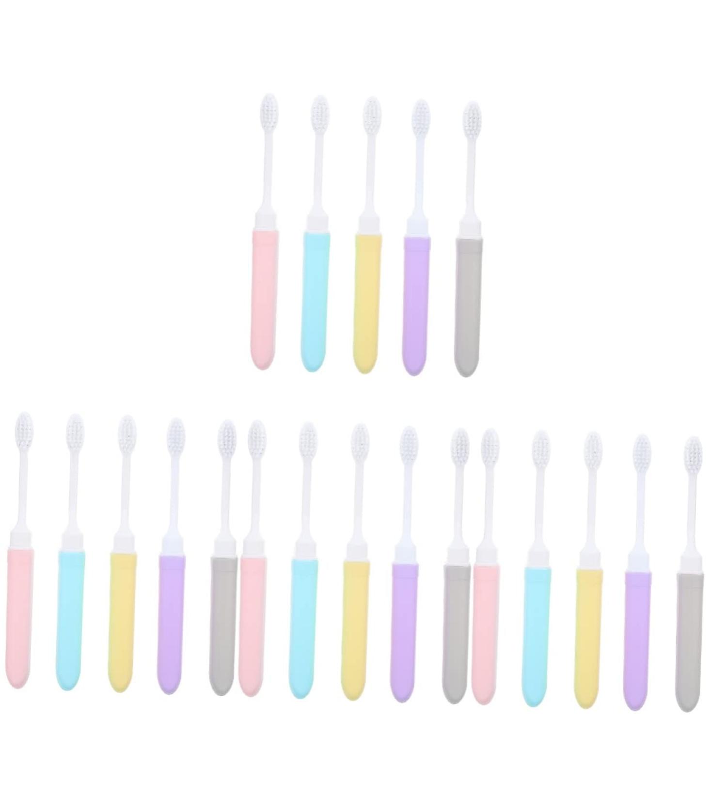 Minkissy 20-Pack Travel Toothbrush Set with Case | Perfect for Camping & Travel - Durable & Decorative Adult Toothbrushes - Buy Online on GoSupps.com