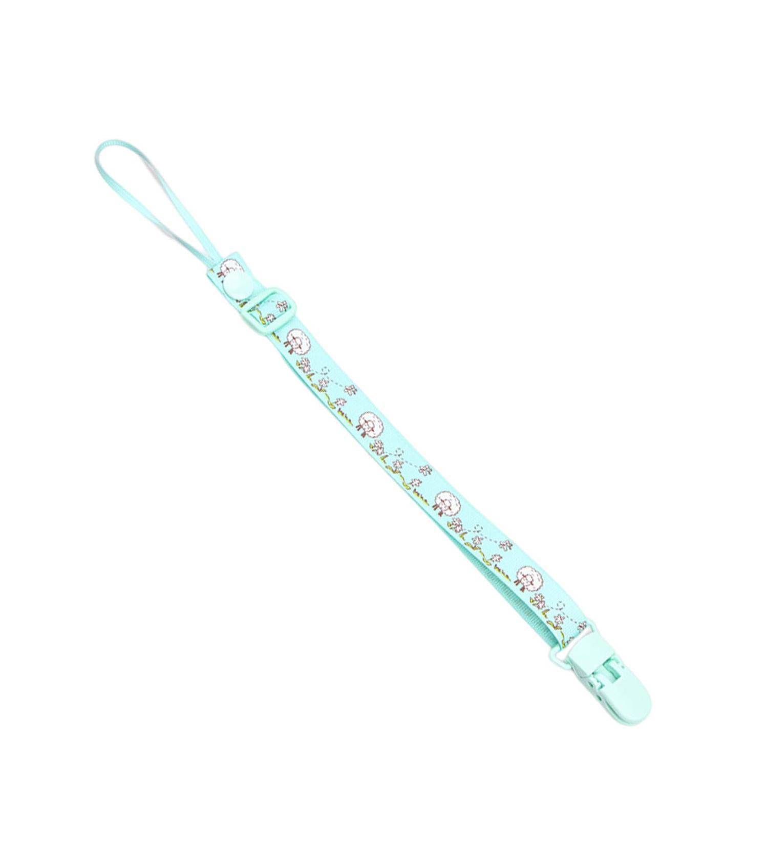 Skyrabbiter Baby Anti-Lost Dummy Clips - 7 Pieces Universal Holder & Leash for Teething Girls | Mint Green - Buy Online on GoSupps.com