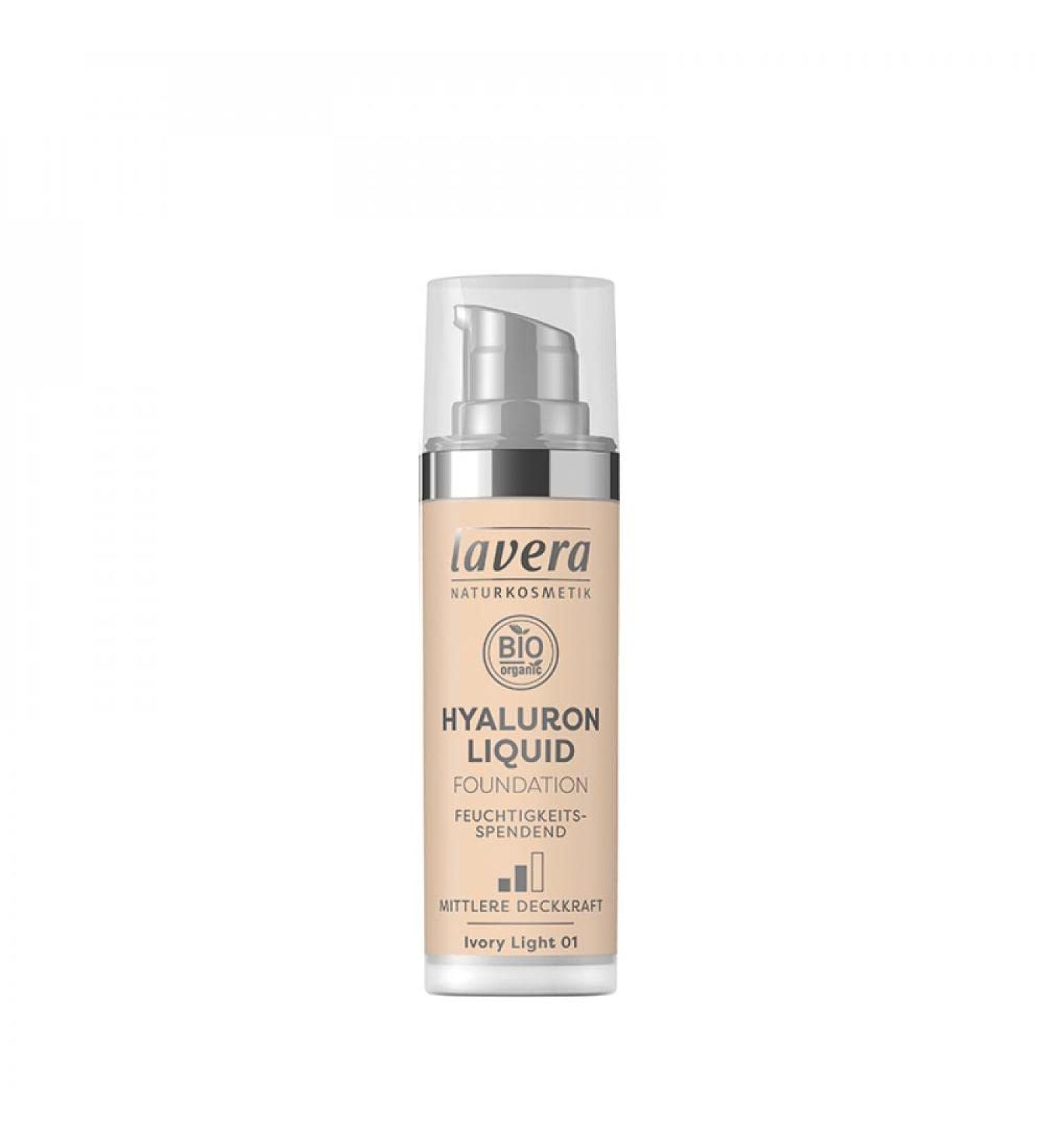 Lavera HYALURON Foundation - Ivory Light 01 | Vegan Natural Cosmetics | Organic 100% Natural Make-Up (30 ml) - Healthy Radiance Primer - Buy Online on GoSupps.com
