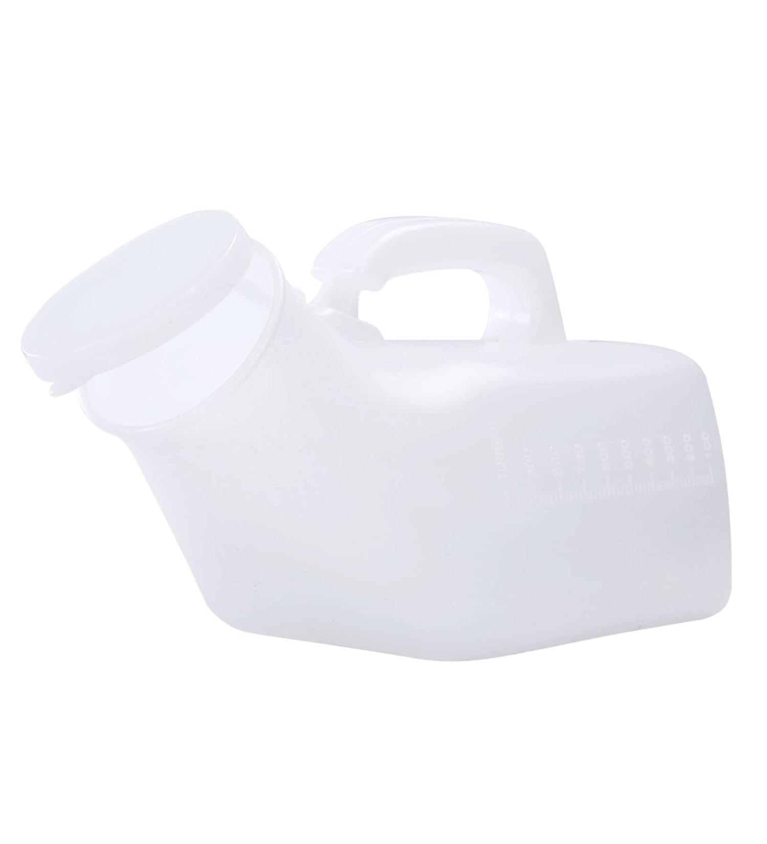 1000ml Male Portable Urinal -with Lid Pee Bottles for Men Milky for Men Incontinence Elderly Child Anyone Who's Bedridden Happy - Buy Online on GoSupps.com