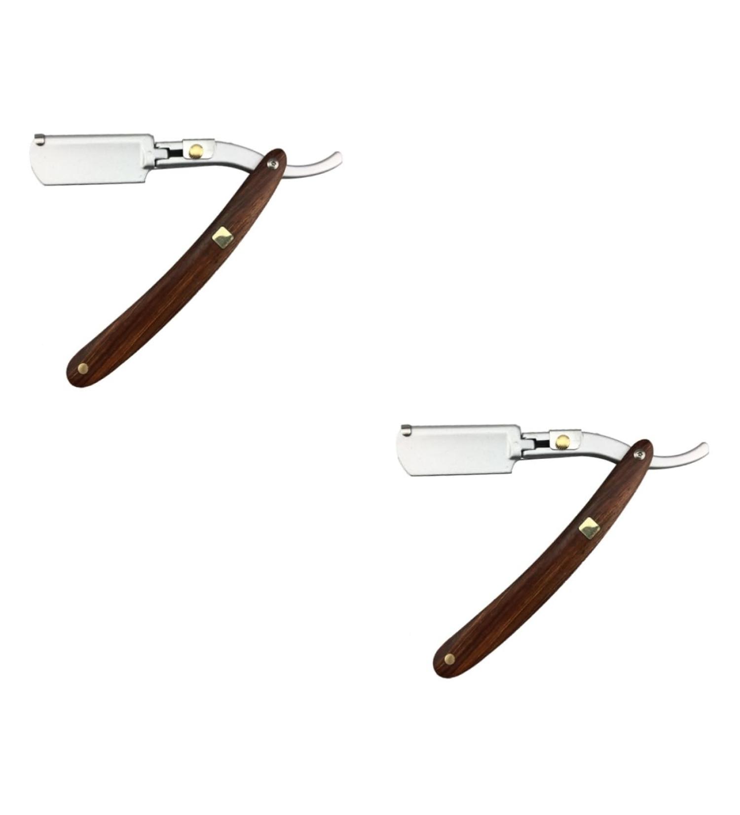 Angoily 2pcs Cutlery Holder - Safe Manual Razor for Men with Wooden Handle & Metal Design | International Shipping Available - Buy Online on GoSupps.com