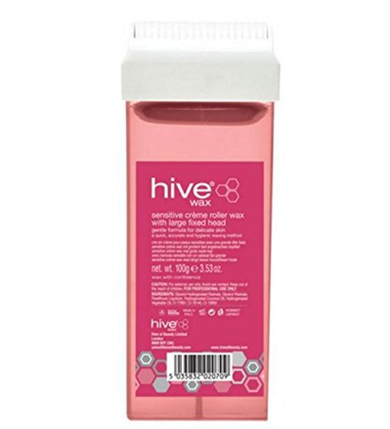 Hive Of Beauty Sensitive Cream Roller Wax with Large Firm Head 100 g Cartridge