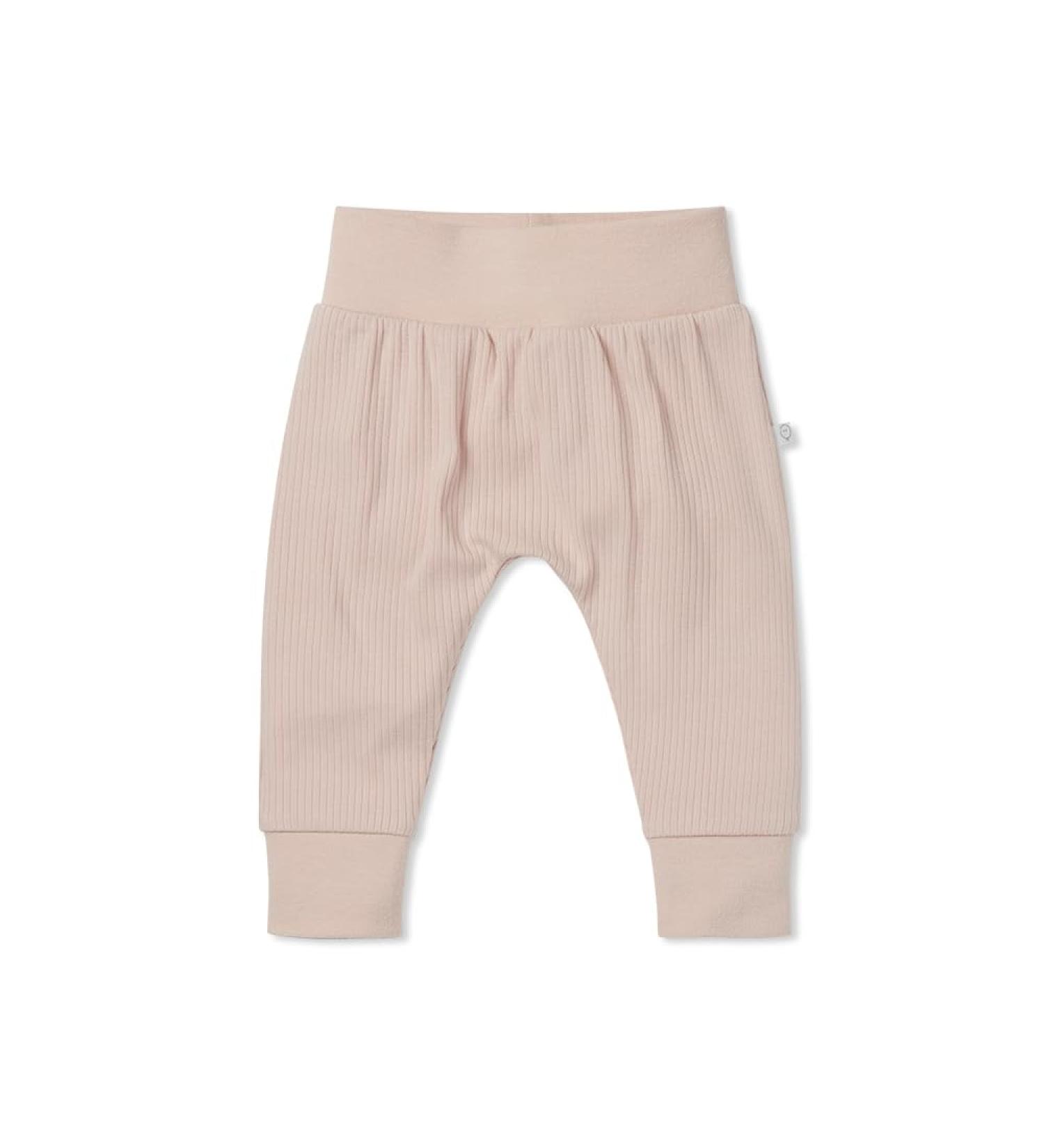 MORI Baby Boys and Girls Ribbed Zip Up Sleepsuit - Organic Cotton and Bamboo Unisex Footed Pyjama - Comfortable Toddler Nightwear 3-6 Months Ribbed Blush