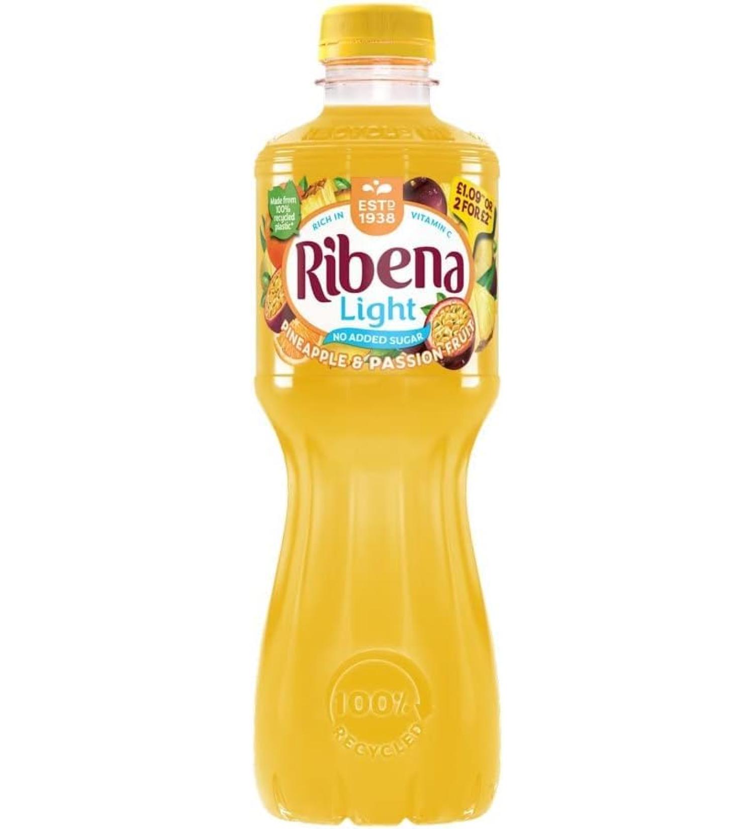 Ribena Pineapple & Passionfruit Light 500ml (12 Bottles)