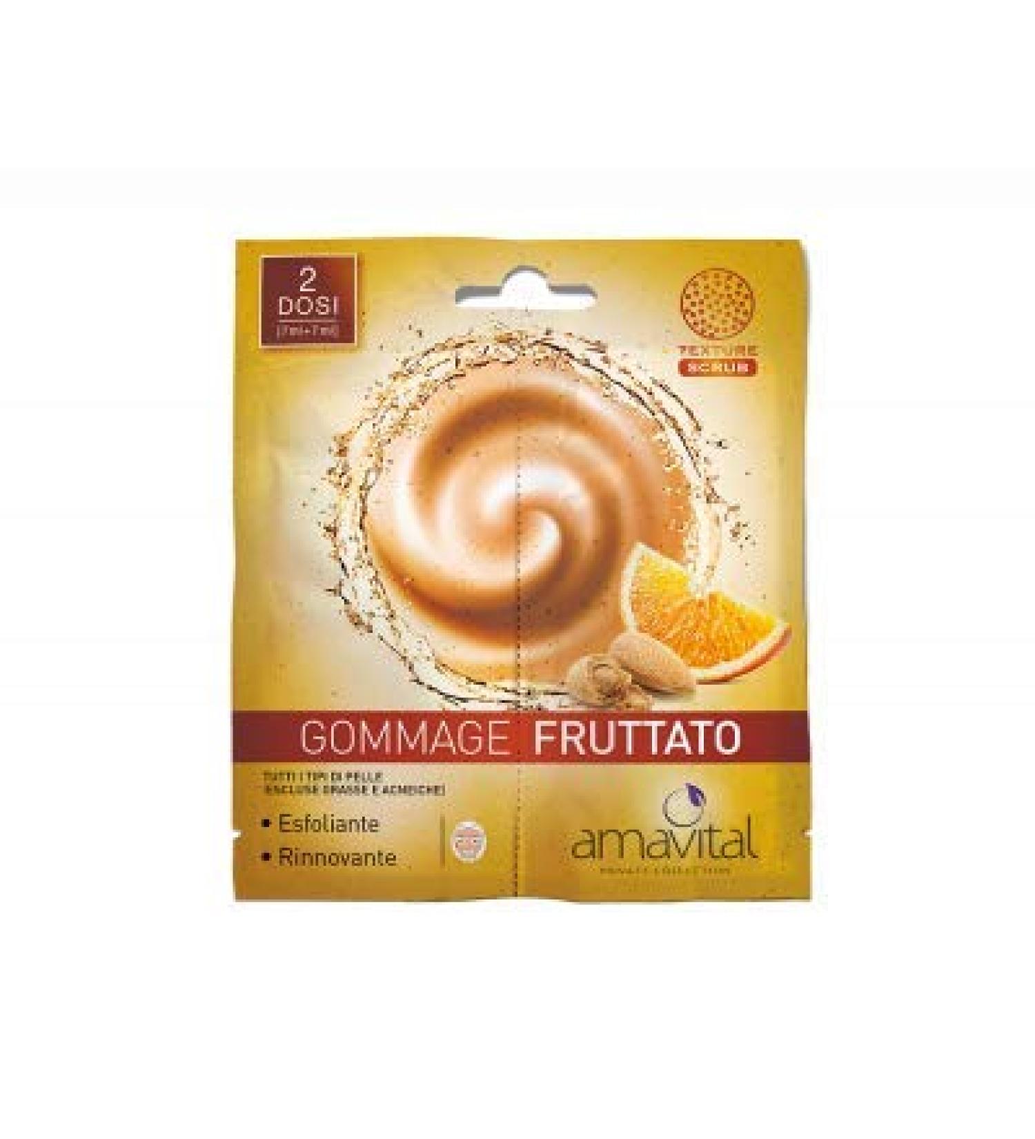 amavital Fruity scrub with sweet orange extract almond powder and vitamin E