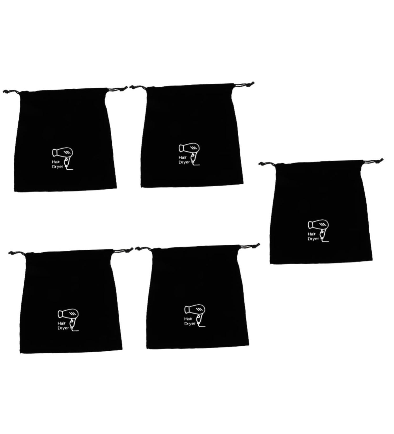 SOESFOUFU 5 Pcs Hair Dryer Storage Bag Large Storage Bag Mini Hair Blower Bag Hair Tools Bag Black Flannel - Buy Online on GoSupps.com