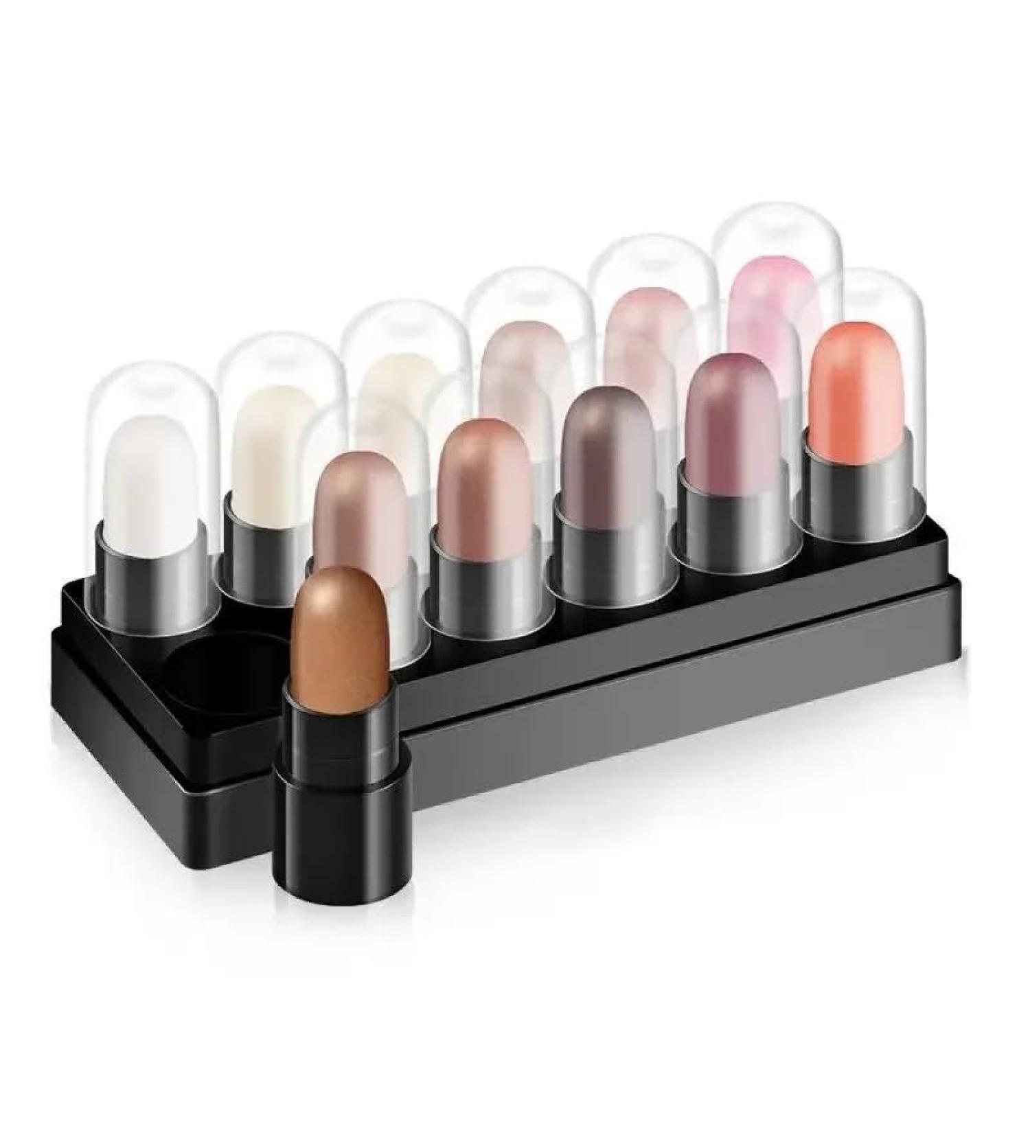 Eyeshadow Pencil Set 12 Colors Waterproof Long Lasting Glitter Shimmer Eye Shadow Pen Highlighter Stick Eyes Makeup Tools (Color : 02)