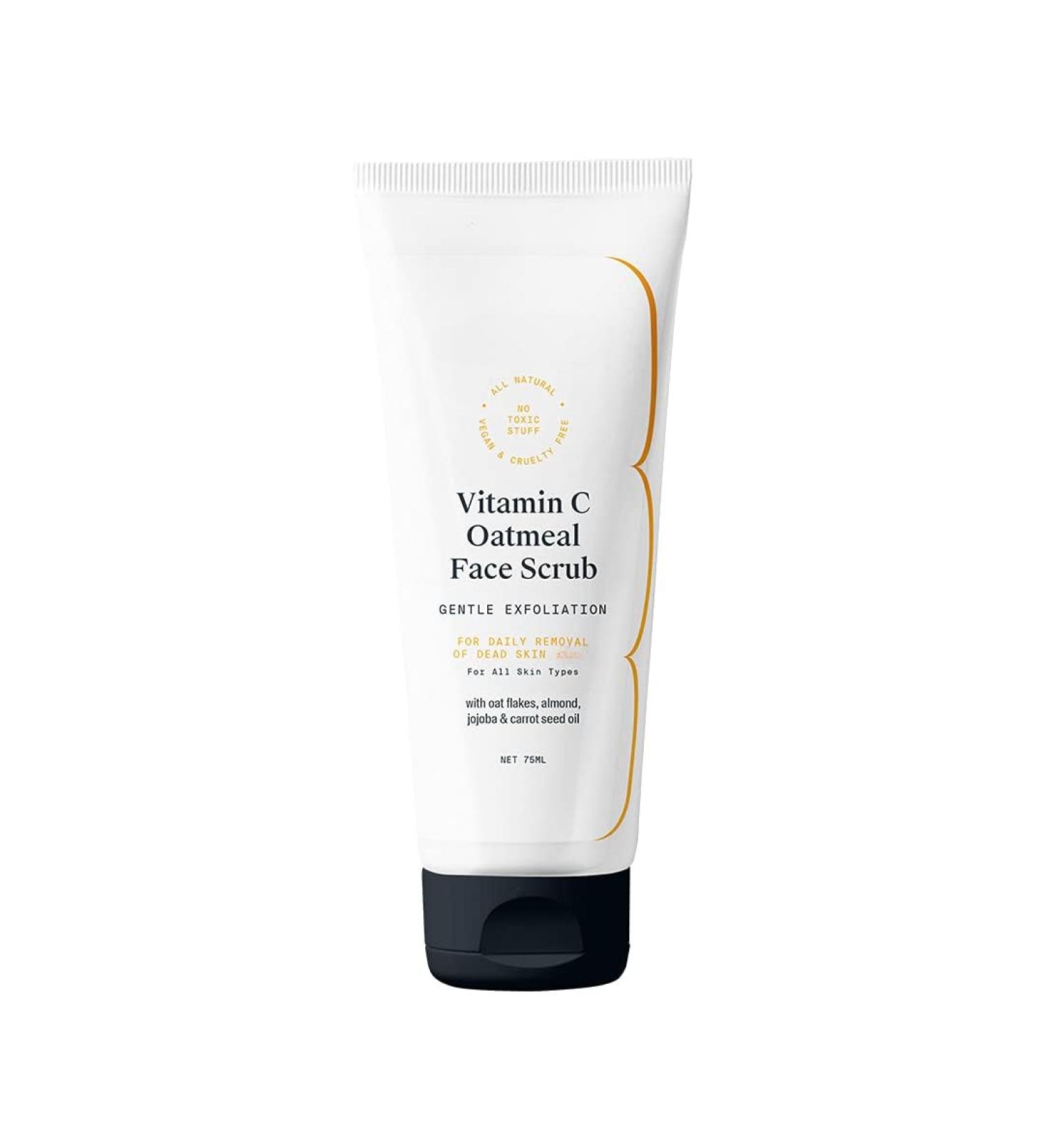 Generic Vitamin C Oatmeal Face Scrub With Jojoba Almond & Carrot Seed Oil Gentle Exfoliation & Daily use Of Dead Skin All-Natural Non-Toxic All Skin Types- 75 ml - Buy Online on GoSupps.com