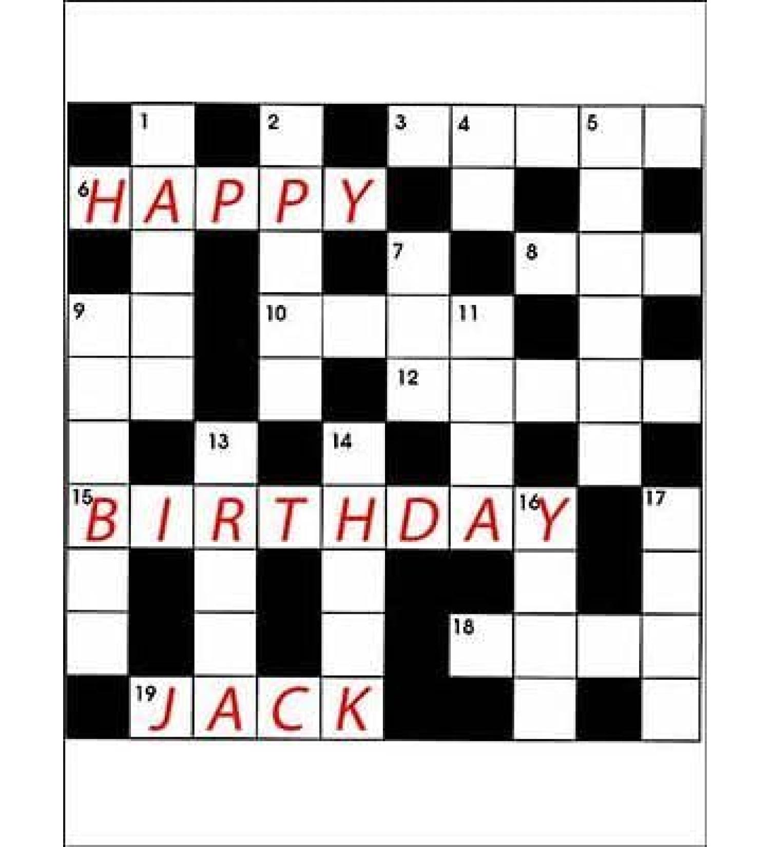 CROSSWORD PREMIUM A4 EDIBLE ICING CAKE TOPPER DECORATION CROSS WORD D1