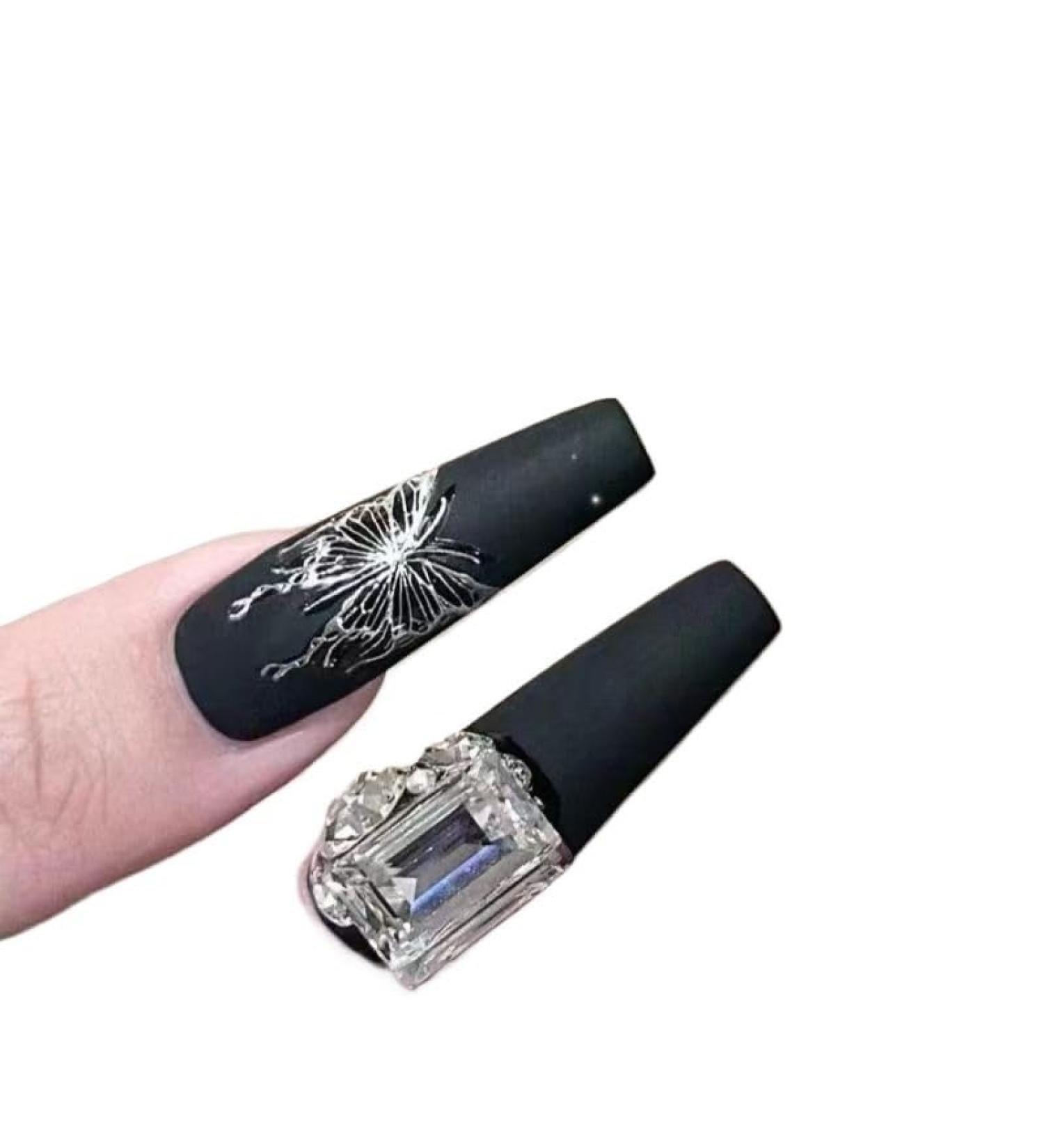 Temperament manicure pure hand-painted three-dimensional butterfly manicure extended hand-worn nightclubs fashion.(M)