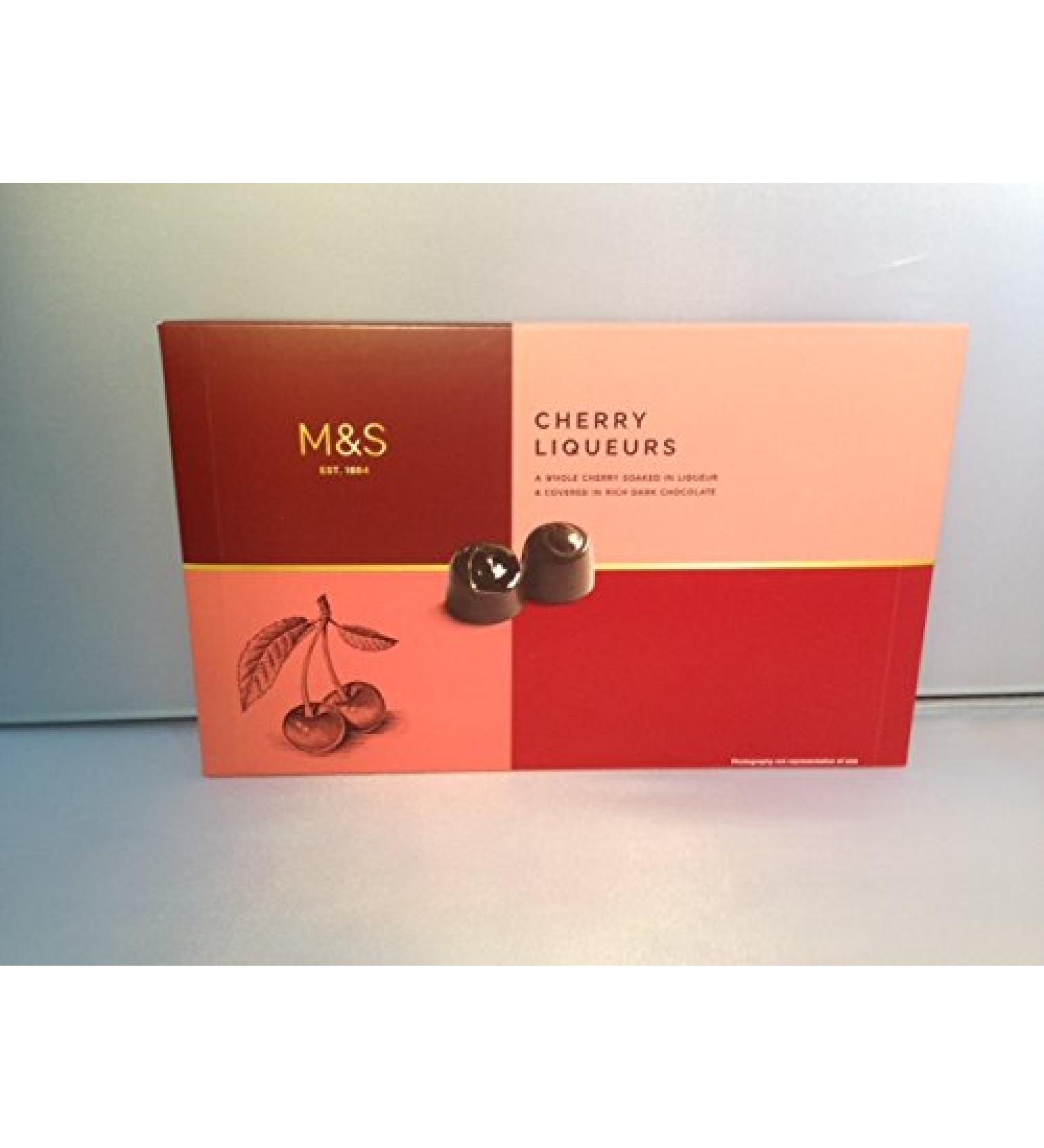  M&S M&S / Marks & Spencer | Dark Chocolates With Whole Cherry & Liqeur Heart 225g | Cherry Liquers Covered in Dark Chocolate 225g | From the UK - Buy Online on GoSupps.com