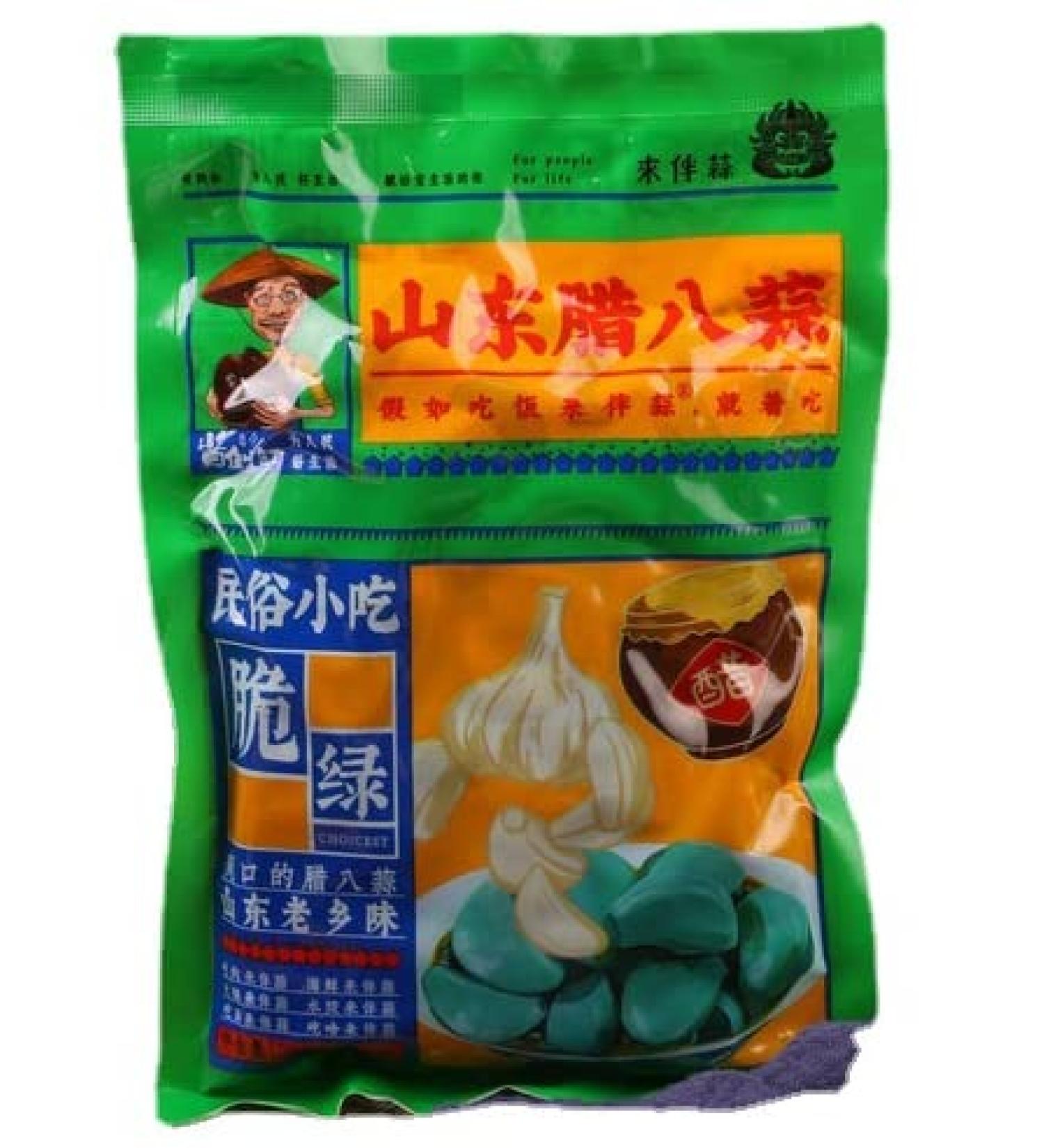 Laba Garlic 250/500g Shandong specialty authentic emerald green garlic green garlic sugar garlic sweet and sour garlic delicious snacks Vegetables and fruits (500g 3bags) 500g 3bags - Buy Online on GoSupps.com