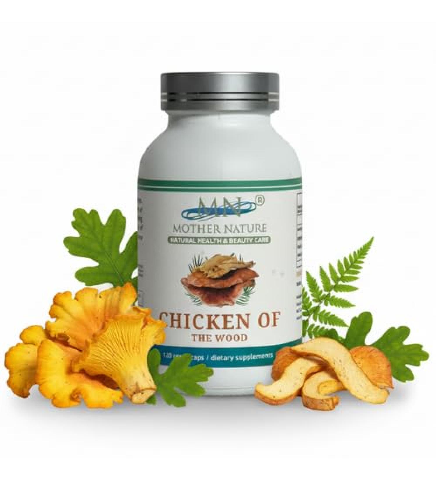 Mother Nature Chicken of The Wood (Laetiporus Sulphureus) Mushroom Supplement - 1000mg - 120 Vegan Pullulan Capsules - Made in USA - Buy Online on GoSupps.com