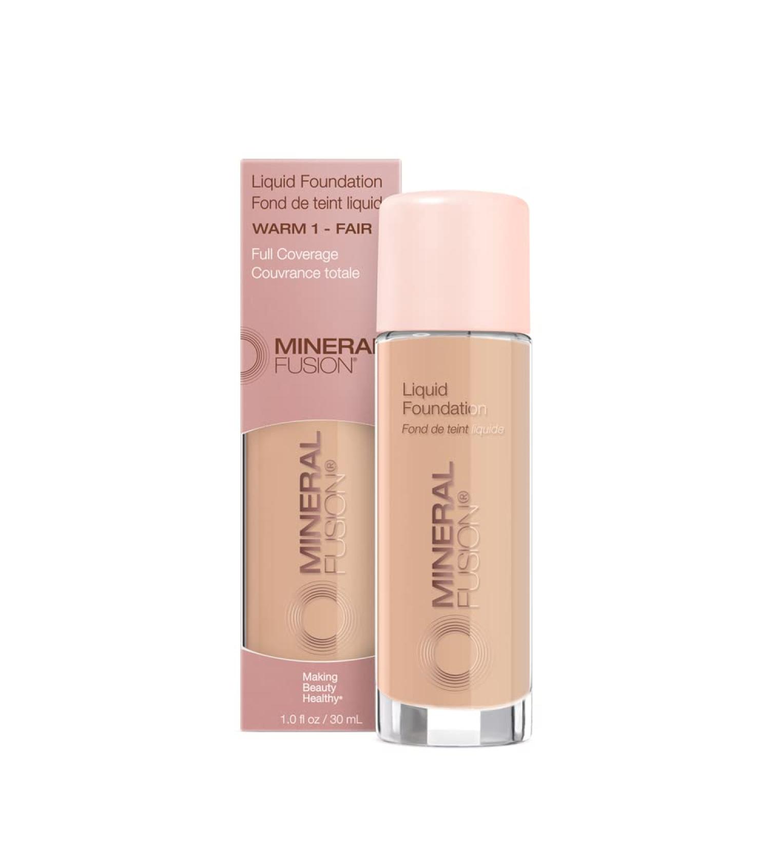Mineral Fusion Liquid Foundation Warm 1 - 1 Fl. Oz | Natural, Long-Lasting Coverage - Buy Online on GoSupps.com