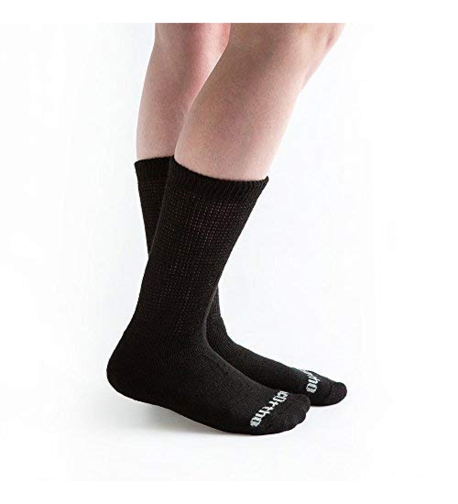 Doc Ortho Ultra Soft Loose Fit Diabetic Socks - 3 Pairs Crew Large Black - Buy Online on GoSupps.com