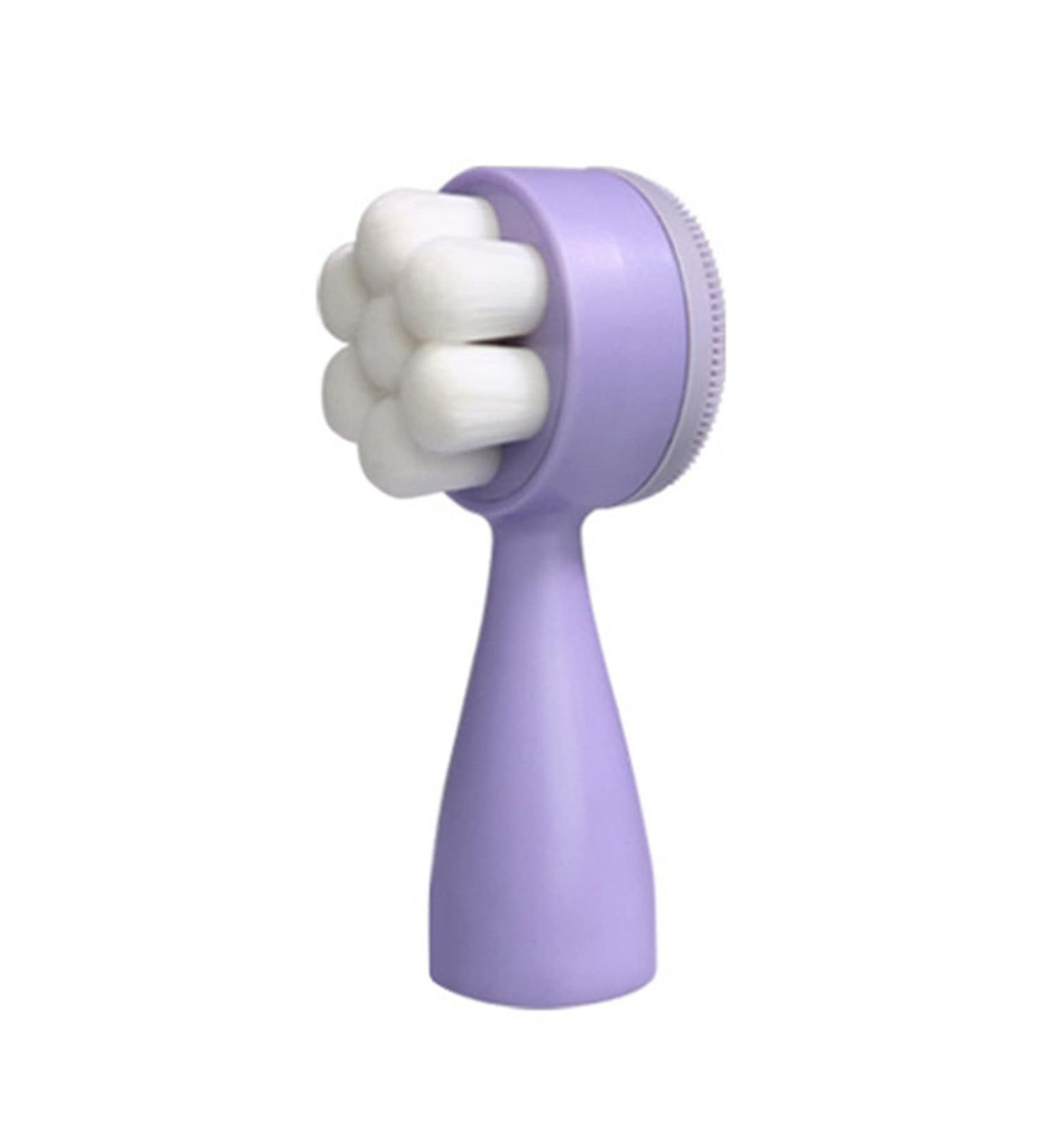 2 in 1 Manual Face Brush Cleanser Dual Purpose Beauty Facial Cleanser Moderate Soft Removal Blackhead Chubby Plum Blossom Face Brush for Facial Scrub Exfoliating Massaging Purple - Buy Online on GoSupps.com