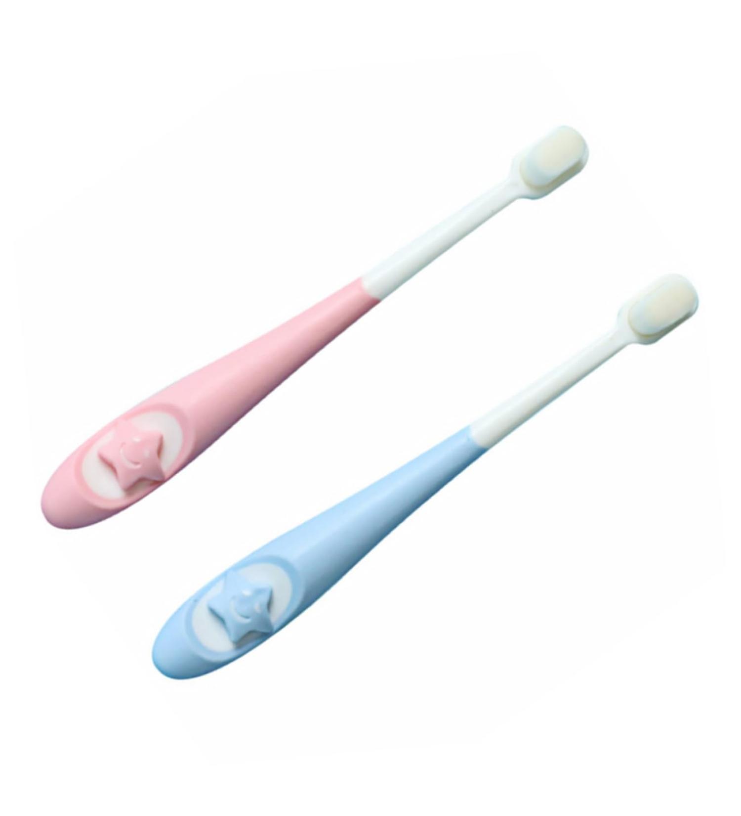 Outanaya Infant Toothbrush Set - 2 Soft Fur Cleaning Brushes for Babies & Kids | Perfect Gift for Baby Showers & Parties - Buy Online on GoSupps.com