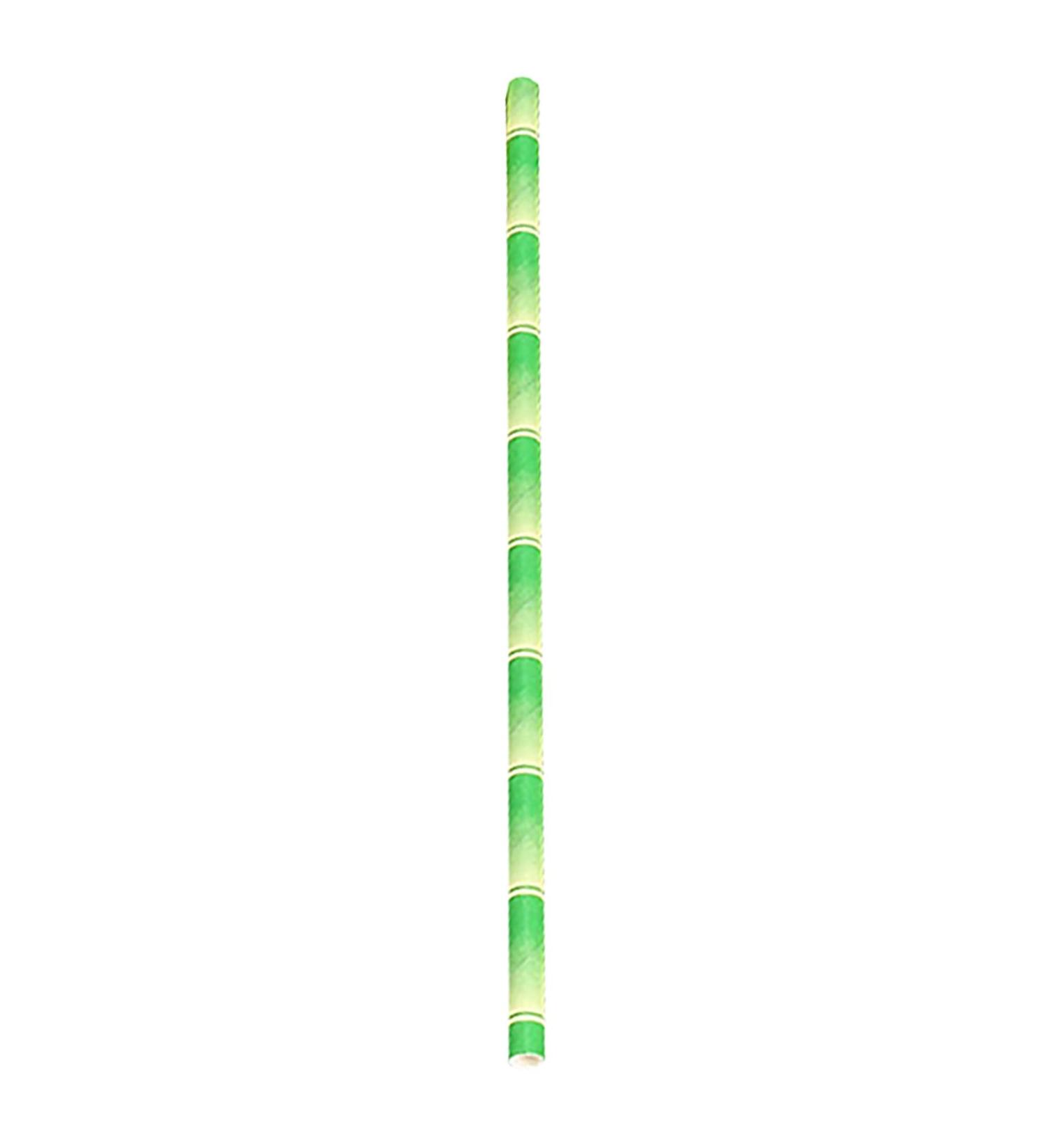 Flat Paper Straw Food Grade Paper Straw Bamboo Pattern Compatible with Club Green - Buy Online on GoSupps.com
