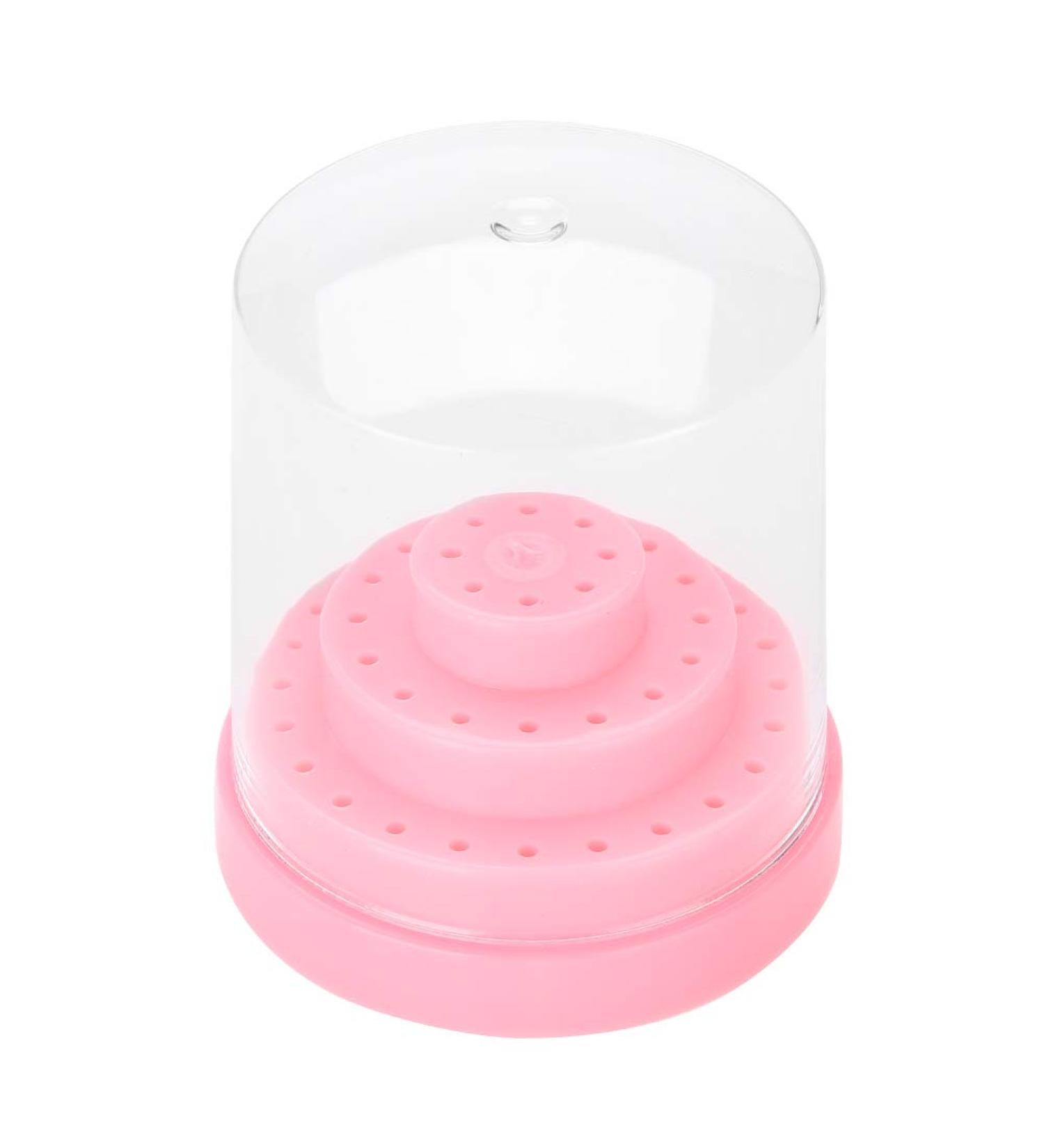 Nail Drill Holder Plastic 48 Holes Display Organizer Box Pink Blue Orange White for Salon (Pink) - Buy Online on GoSupps.com