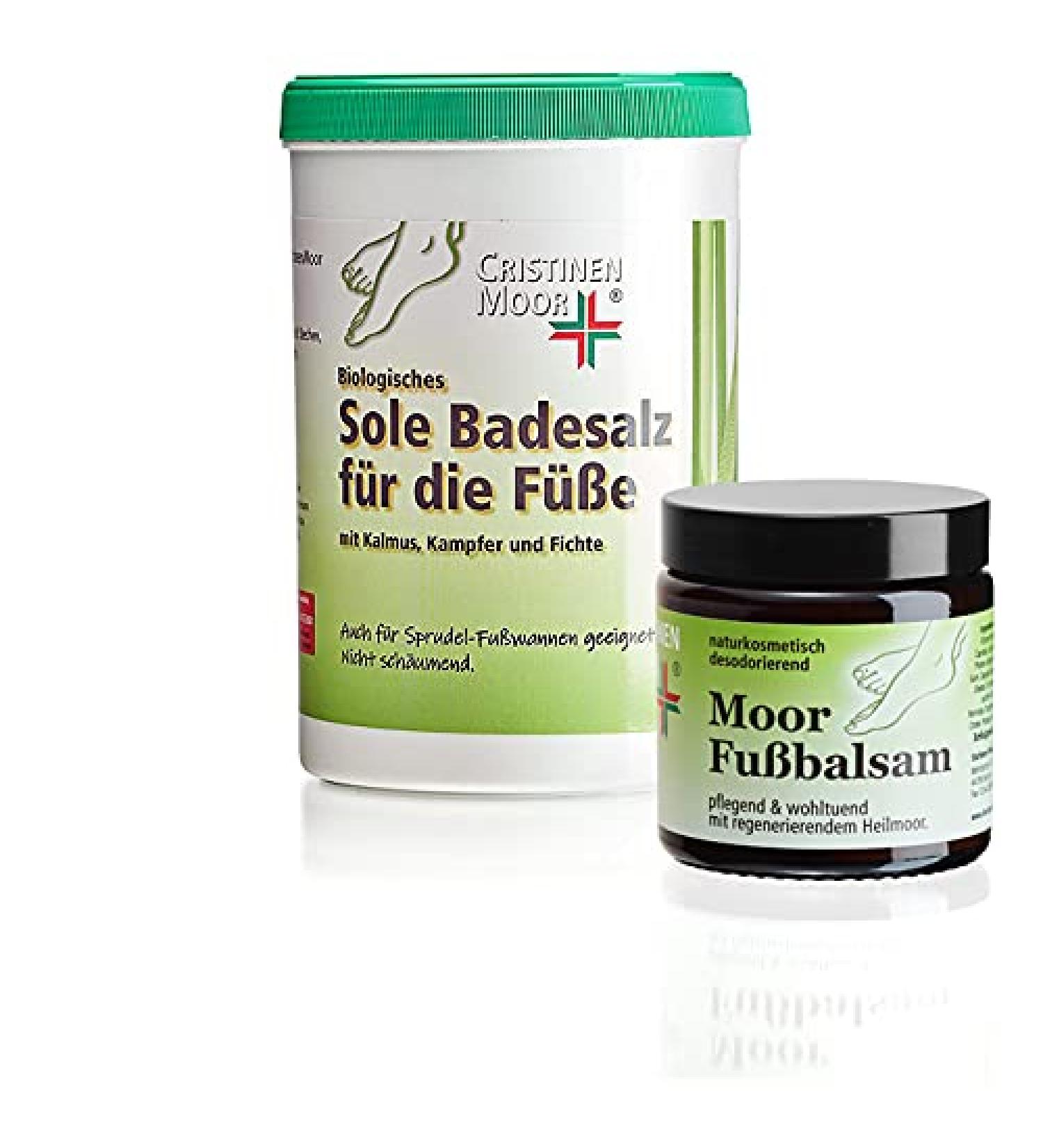 CristinenMoor Set Moor Foot Balm 110 ml & Organic Brine Bath Salt for the Feet 1000 g