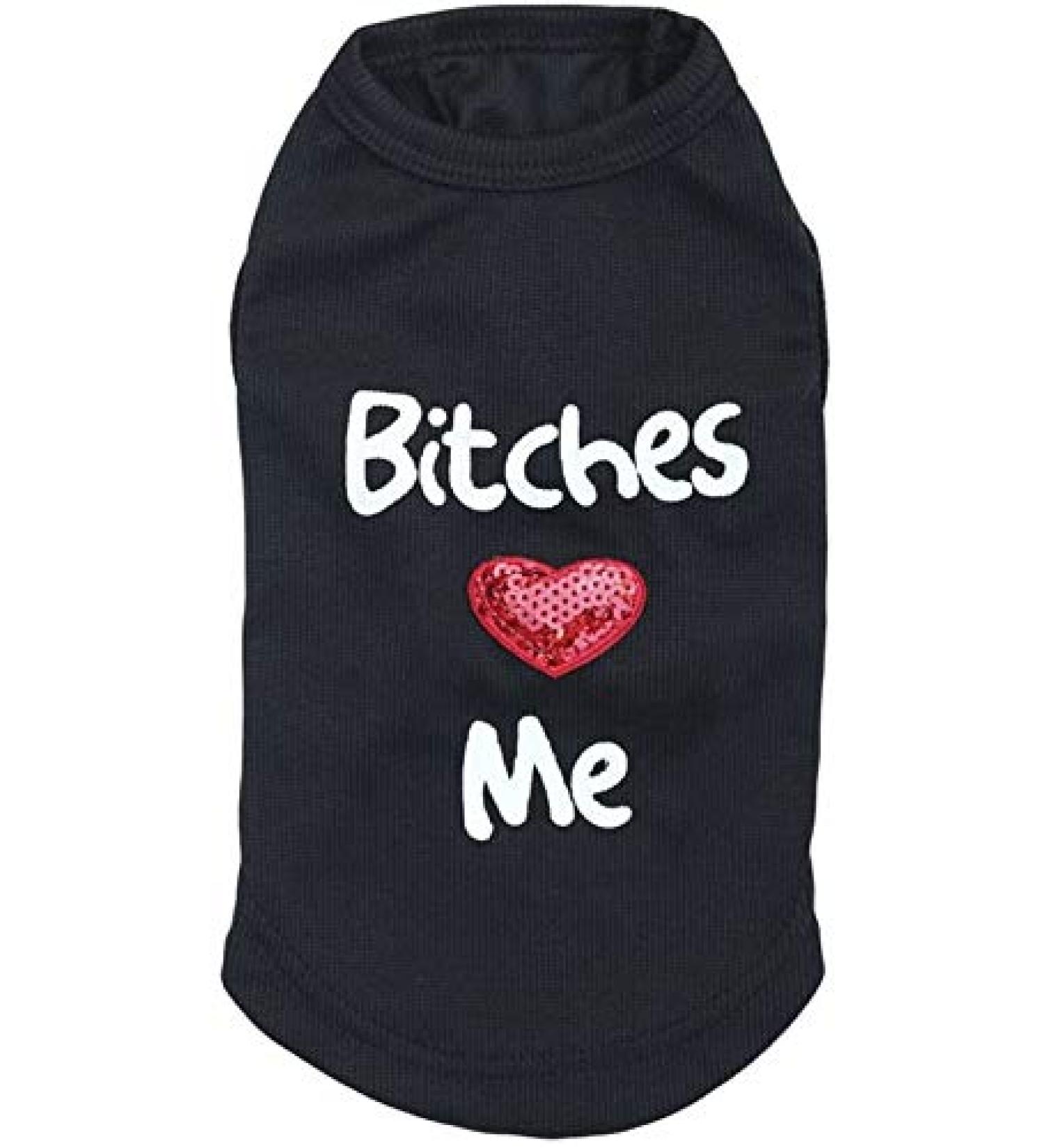 Rdc Pet Clothes Dog T-Shirt Love Me Cotton Tank Top - Black XXS - Buy Online on GoSupps.com
