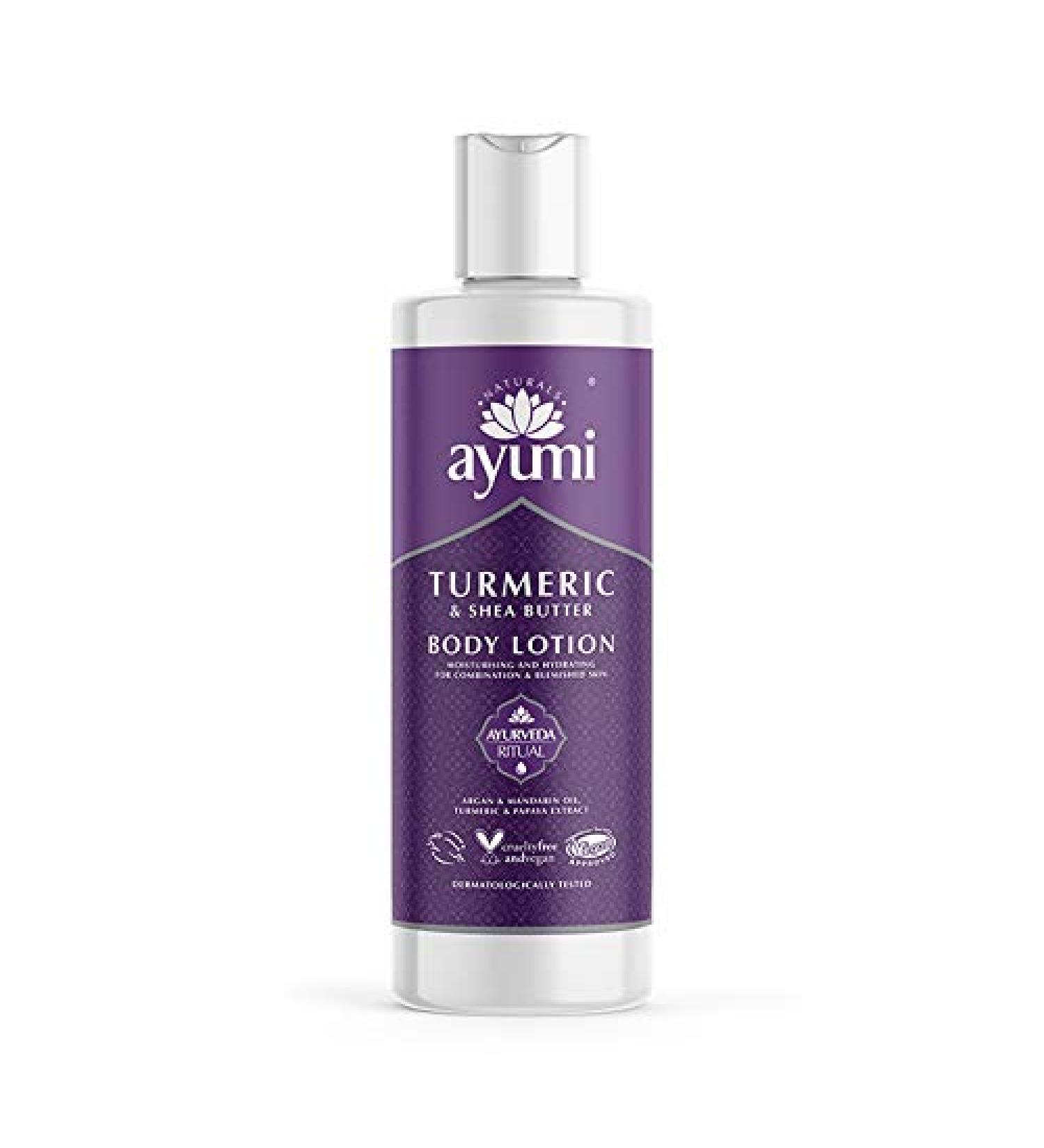 Ayumi Turmeric & Shea Butter Body Lotion | Vegan Cruelty-Free Dermatologically Tested | 250ml - International Shipping Available - Buy Online on GoSupps.com