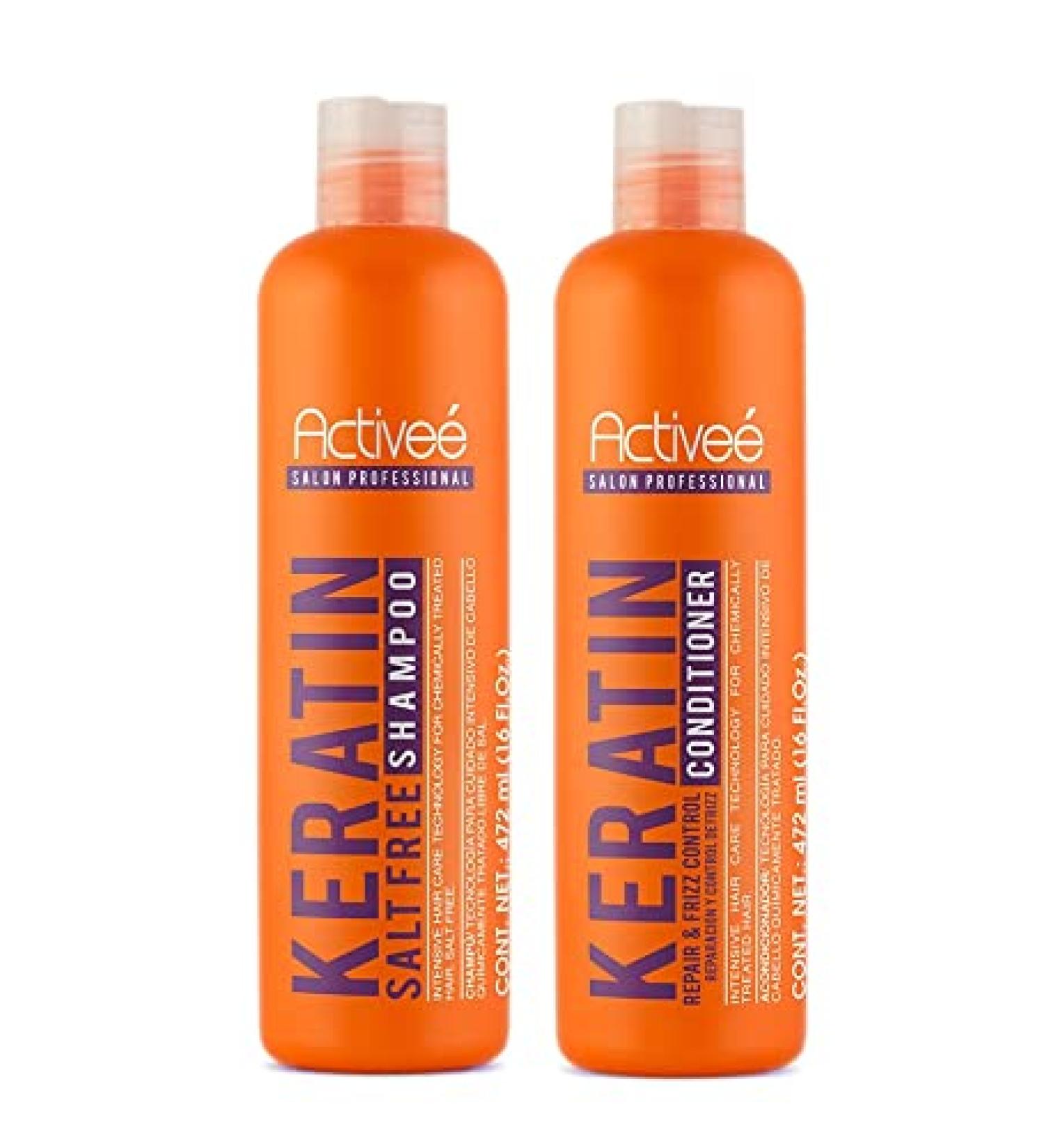 Keratin Hair Shampoo & Conditioner Kit 16 oz | Ideal for Keratin-Straightened & Chemically Treated Hair by Activee Professional - International Shipping Available - Buy Online on GoSupps.com