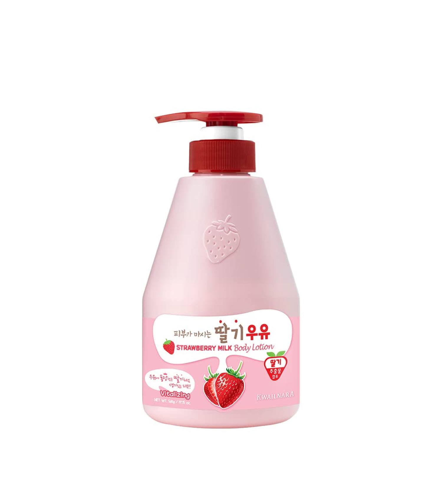 KWAILNARA Strawberry Milk Body Lotion 560g/19.75oz - Hydrating and Nourishing Formula - Buy Online on GoSupps.com