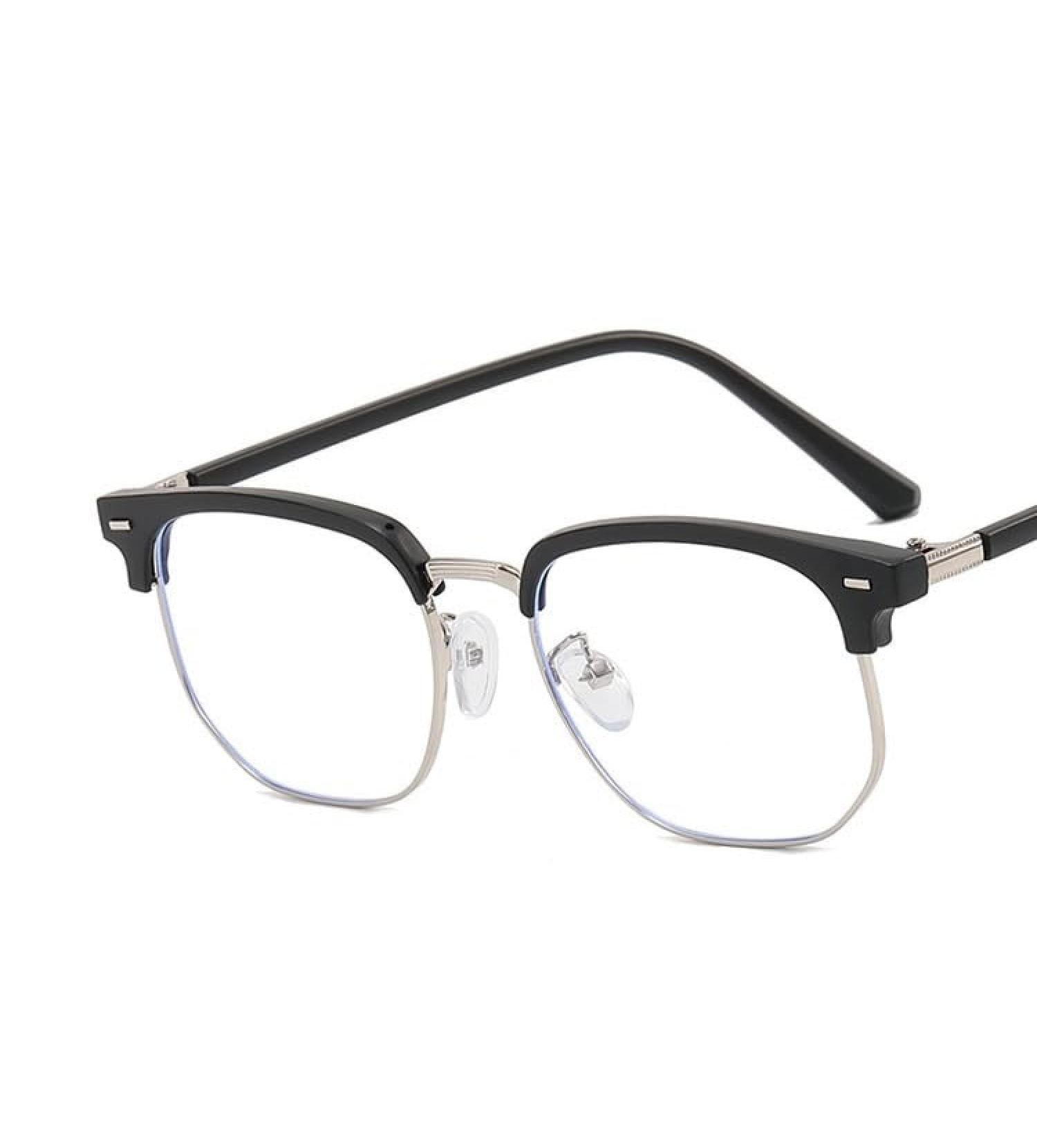 Fashionable Blue Light Blocking Reading Glasses | Large Clear Vision | Computer Readers | +0.00 Sand-black Silver - Buy Online on GoSupps.com