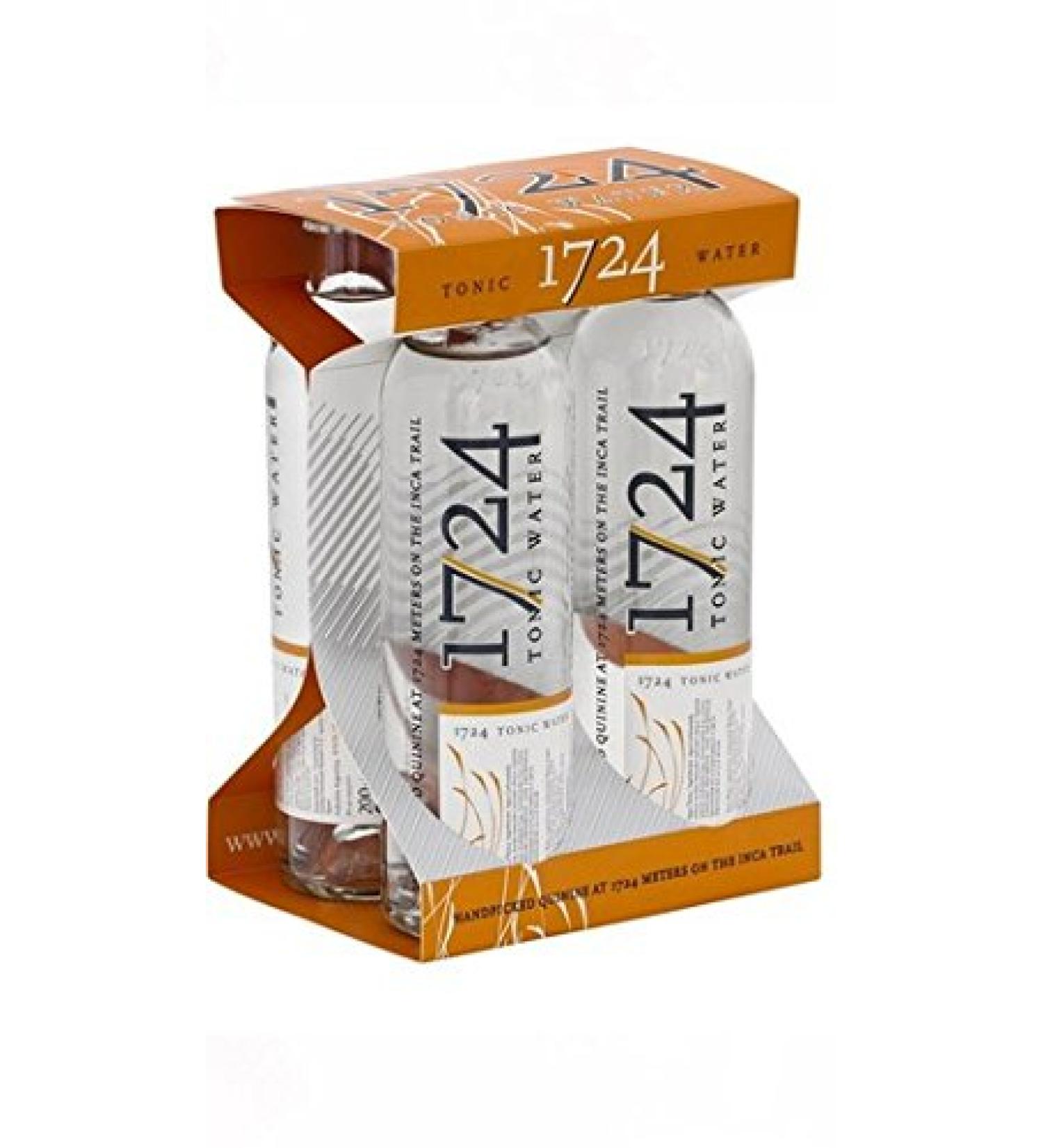 1724 Tonic Water Glass Bottle (4 x 0.2 l) - Premium Gift Pack 200 ml (Pack of 4)