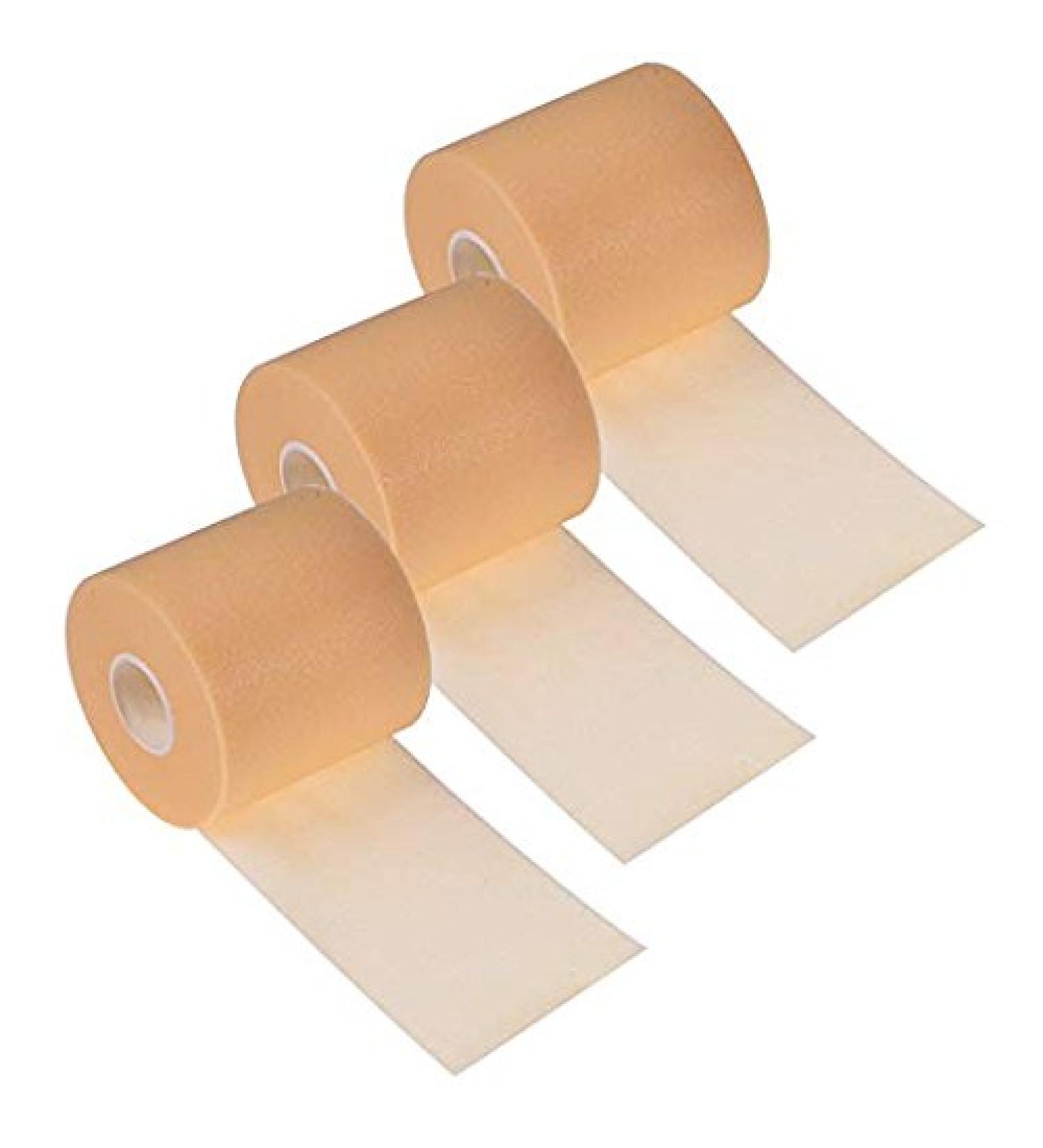 M-Aimee 3 Pieces Foam Underwrap Sports Pre-wrap Athletic Tape 2.75 Inch by 30 Yards (Beige) - Buy Online on GoSupps.com