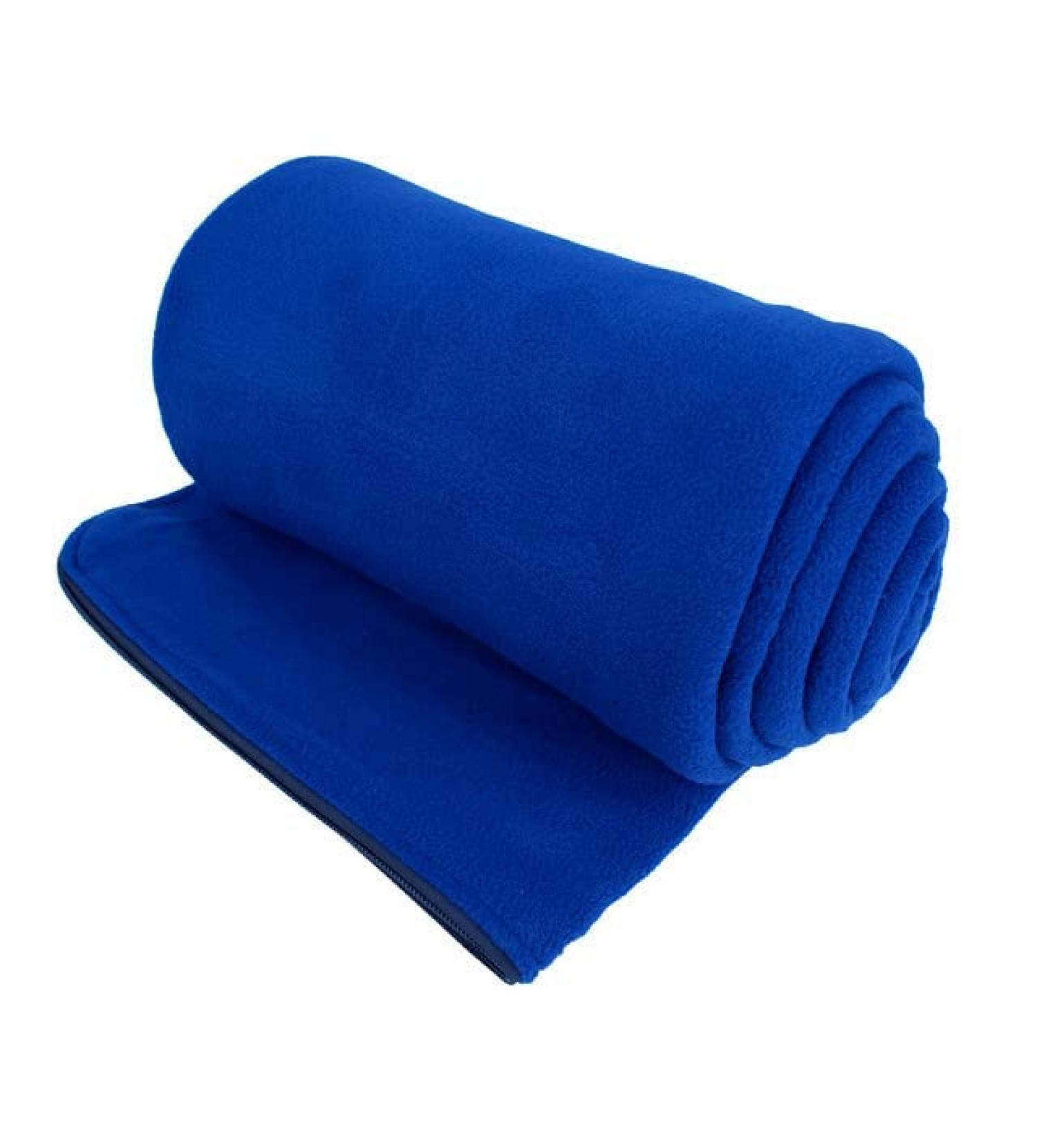 OSAGE RIVER Sleeping Bag Liner, Microfiber Fleece Travel Sheet Sleep Sack for Camping Travel Backpacking, Lightweight Zippered Sleeping Bag Inner Liner, Adults & Kids Navy