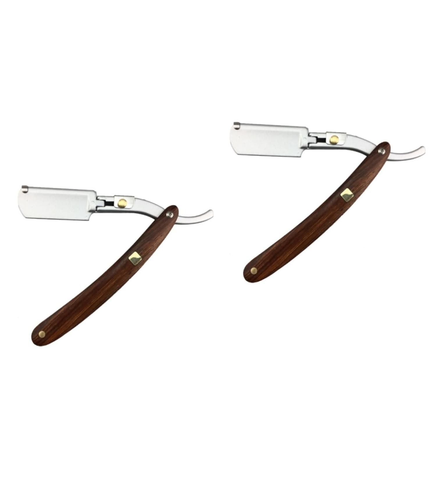 Minkissy 2pcs Metal Cutlery Holder & Manual Bamboo Hand Razor Set - Safe & Stylish Grooming for Men - Buy Online on GoSupps.com