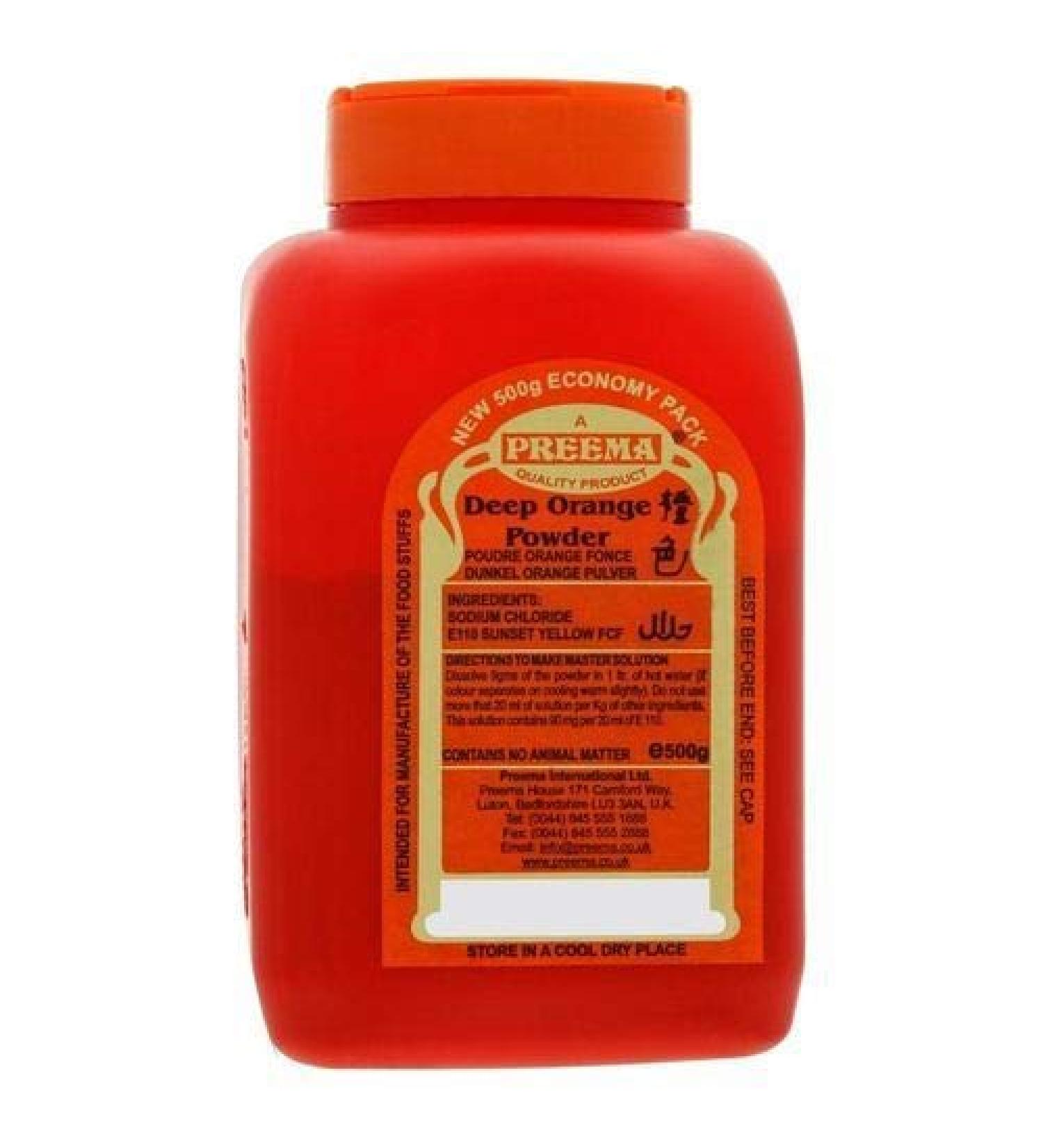 Preema Deep Orange Food Colour Powder - 500g