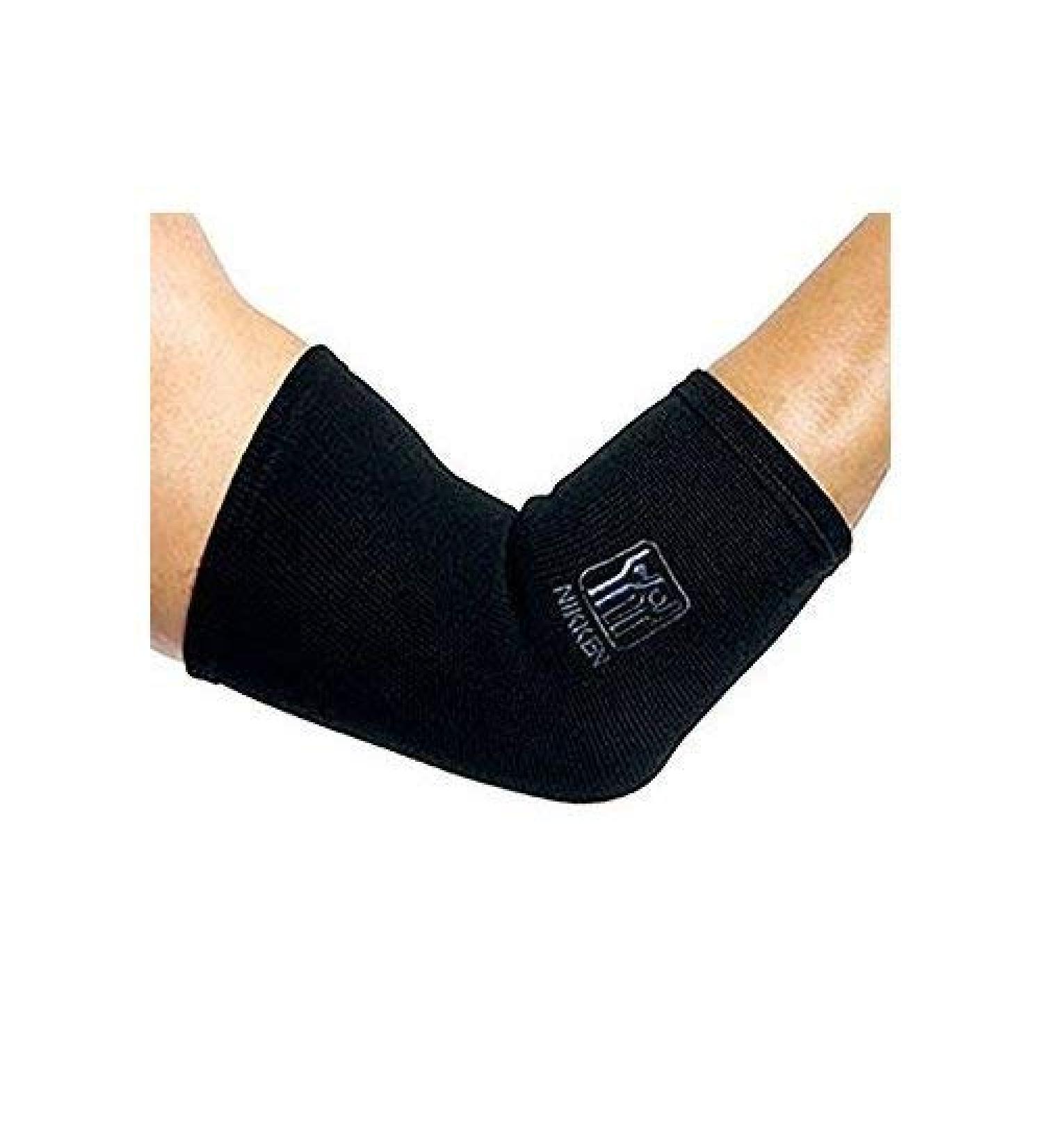 Nikken KenkoTherm Elbow Wrap (1833) - Tendonitis  Epicondylitis  Golf  Tennis  Gym Recovery Support Band for Men and Women - Sports Elbow Arm Brace - Contoured Fit and Support - Hand washable - Large