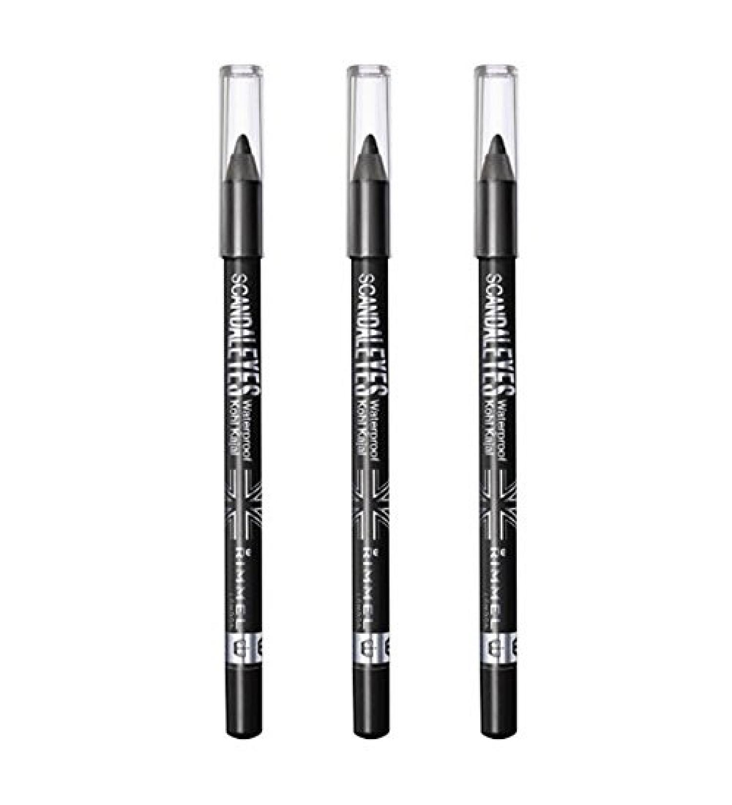Kit de 3 pi ces Rimmel SCANDALEYES Crayons YEUX WATERPROOF 001 Black
