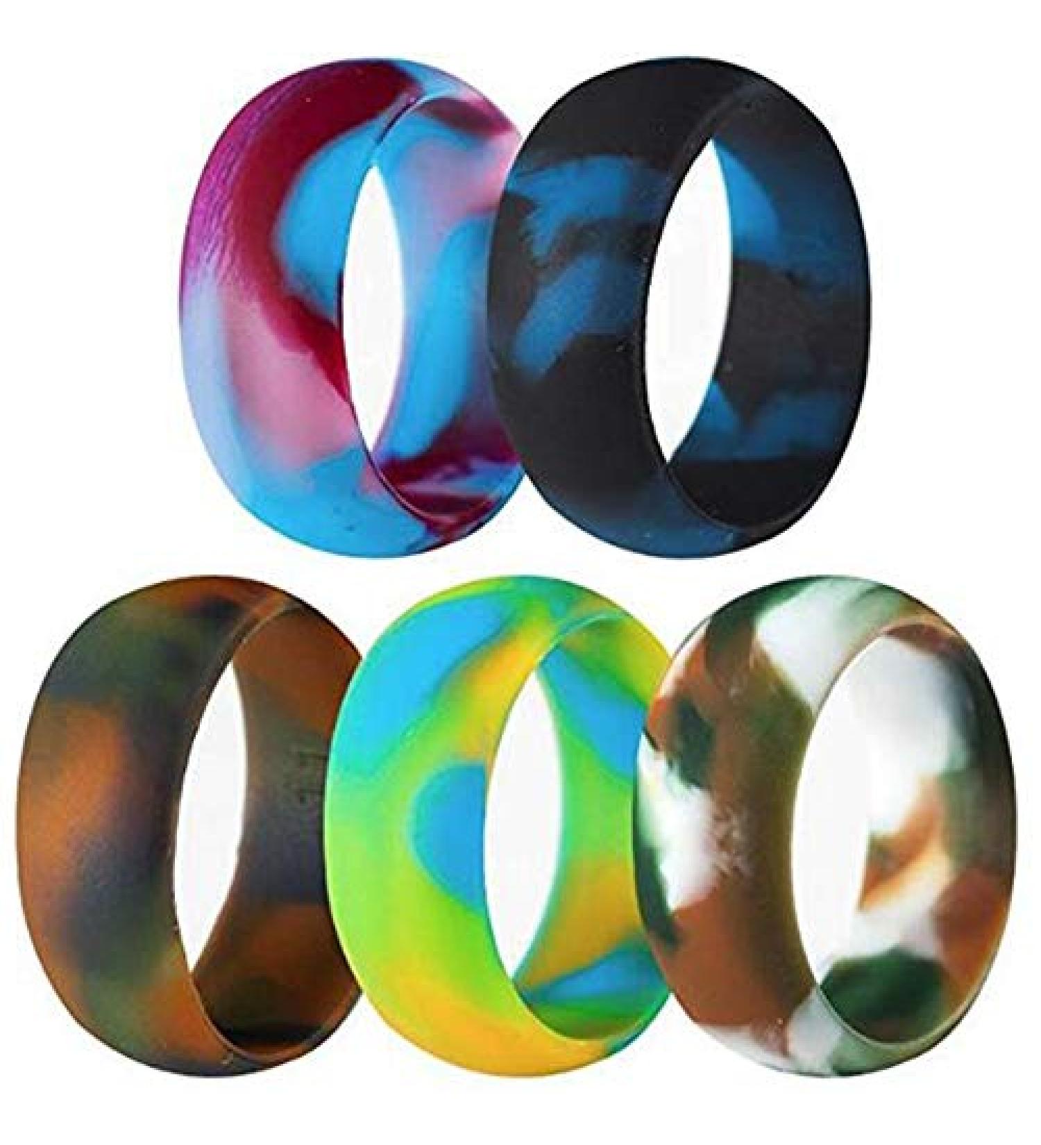 Jude Jewelers 5-Pack Silicone Rubber Rings Size 4-15 - Flexible Outdoor Wedding Engagement - Buy Online on GoSupps.com