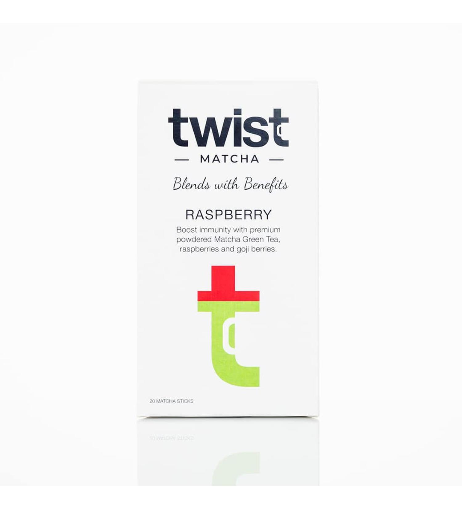 Raspberry Matcha Green Tea - 20 Single Serve Sachets - Twist Teas - Buy Online on GoSupps.com