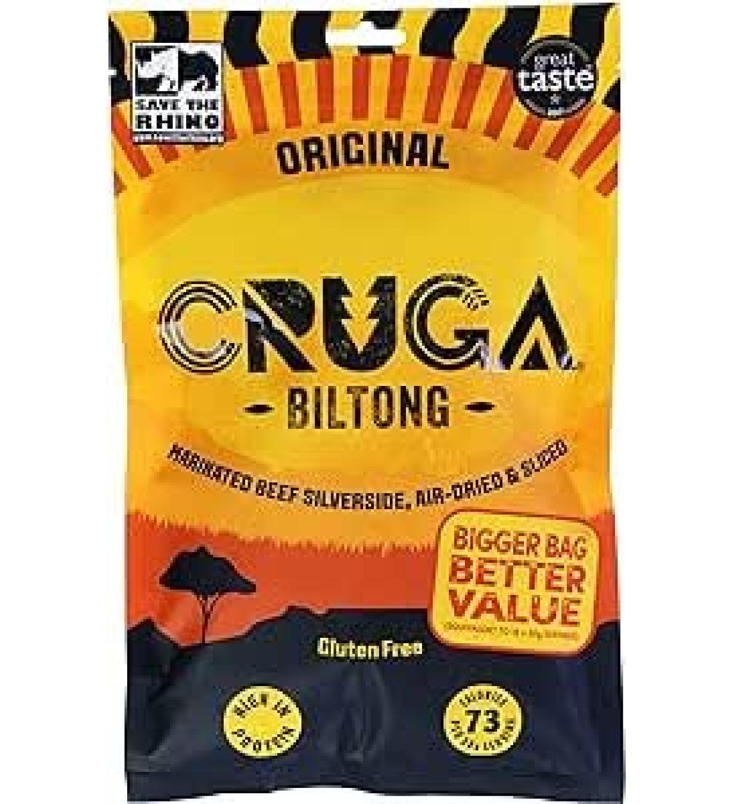Cruga Biltong - Original - Marinated Beef Silverside Air-Dried & Sliced - Gluten Free - 300g