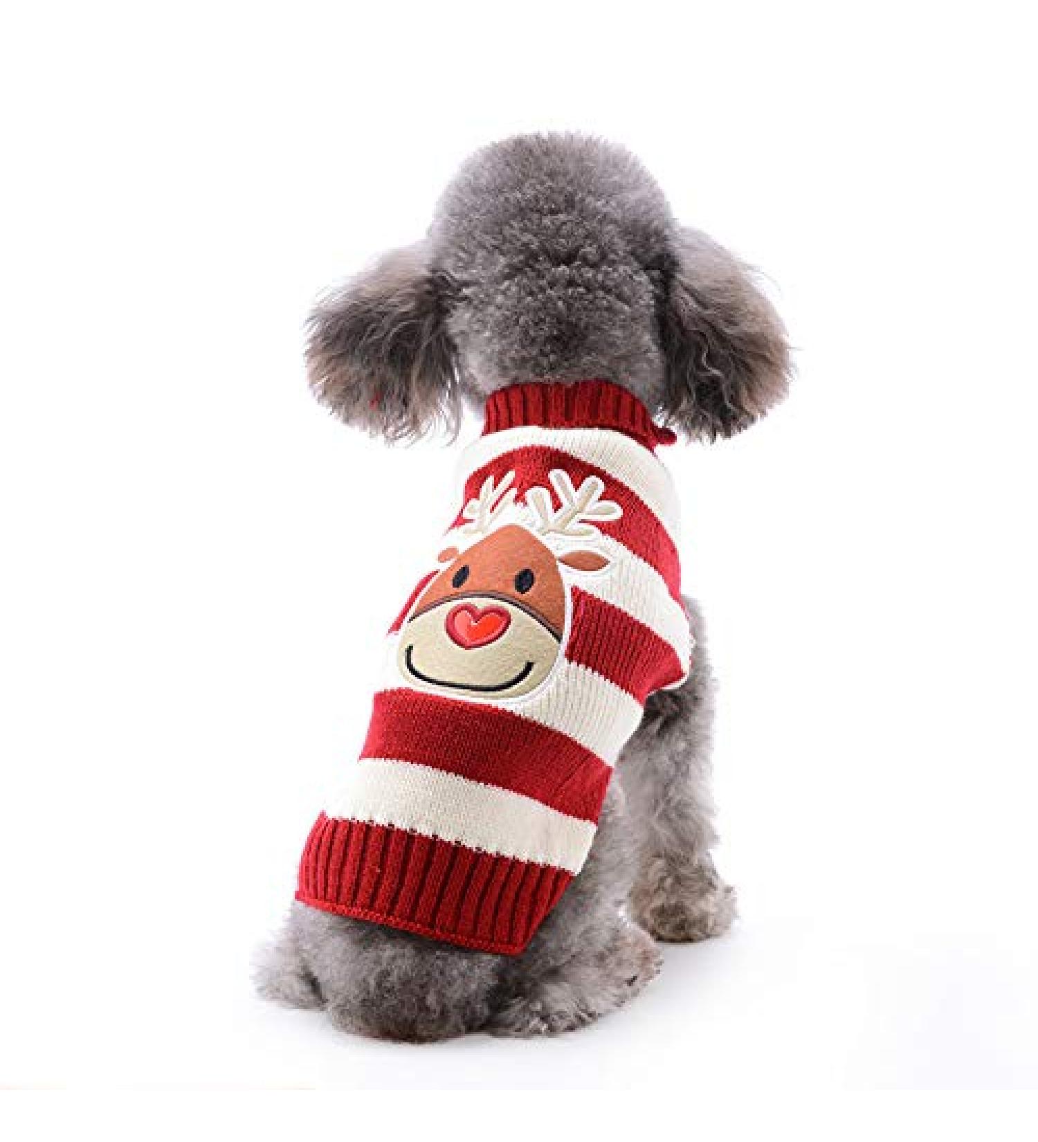 Abrrlo Christmas Dog Sweater - Warm & Fashionable Winter Pet Sweater | Perfect Gift for Vacations & Parties - Buy Online on GoSupps.com