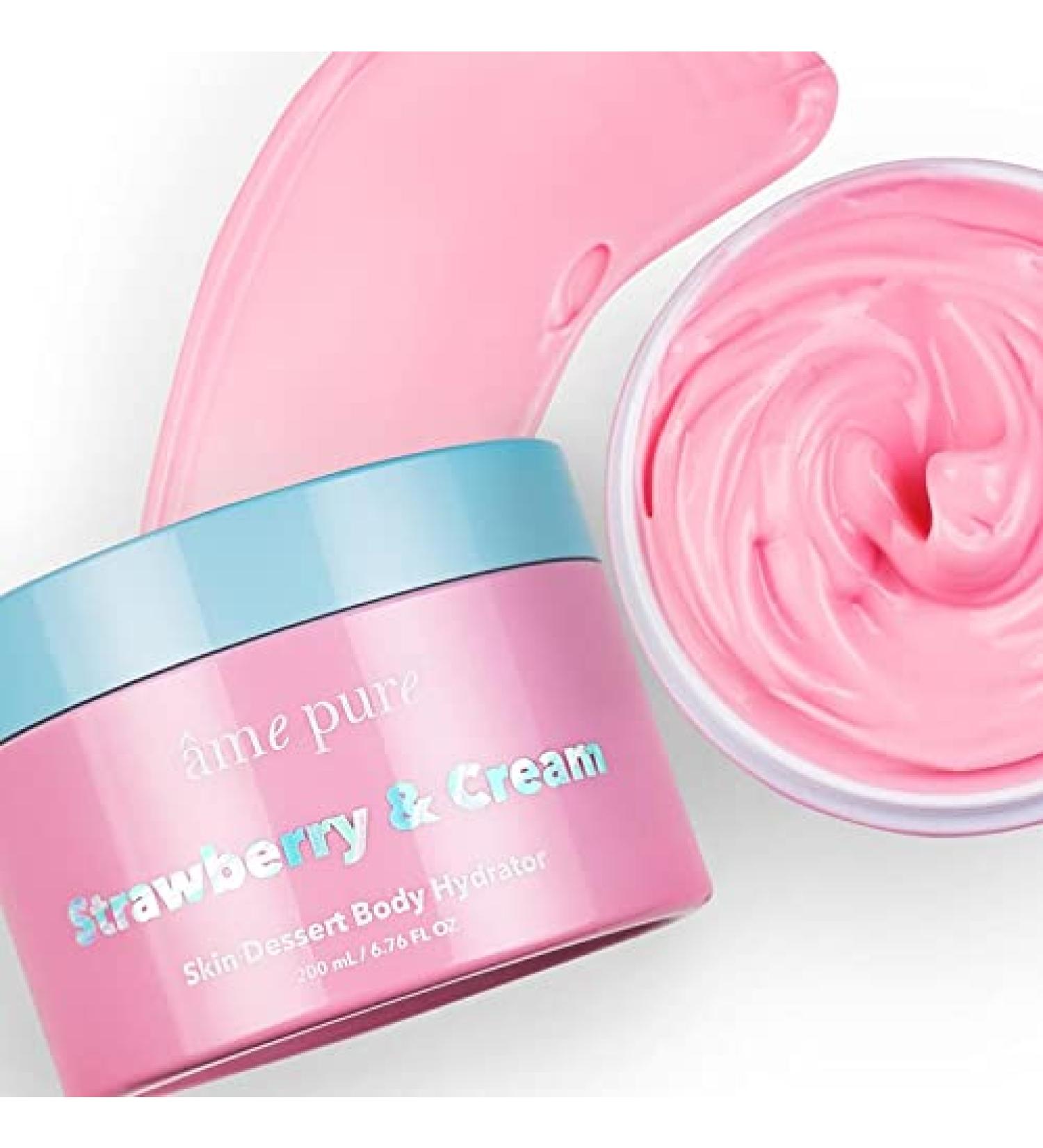 Ame Pure Body Moisturiser - Dry Skin Moisturiser For Healthy Glowing Skin - Body Moisturiser Women Love - 200 ml Moisturiser For Dry Skin - Feel Comfortable Again Without The Dryness and Roughness! Strawberry & Cream - Buy Online on GoSupps.com