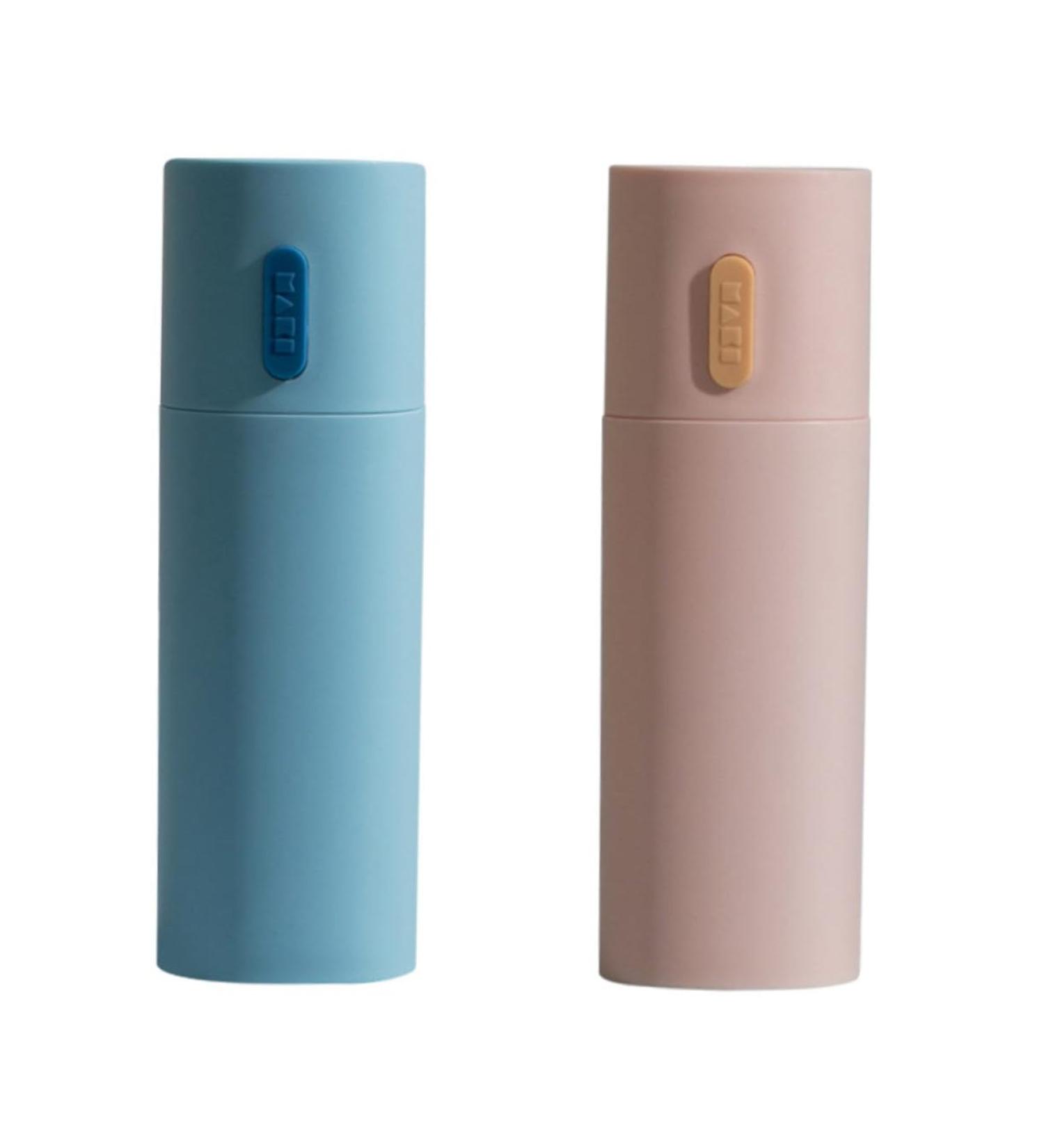 Tovinanna Travel Toothbrush Set - 2 Plastic Toothbrushes & Storage Case - Portable Toothpaste & Toothbrush Holder - Ideal for International Shipping - Buy Online on GoSupps.com