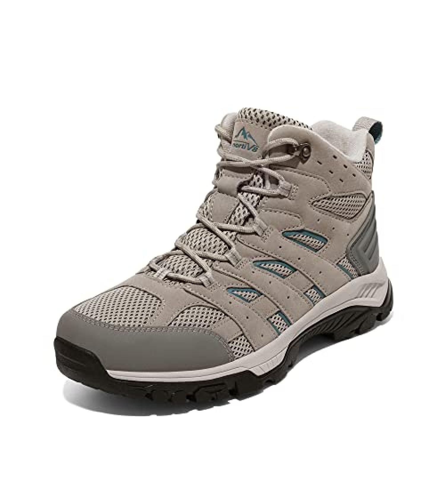 NORTIV 8 Women's Waterproof Hiking Boots - Lightweight Mid Trekking Boots 9 Light Grey - Buy Online on GoSupps.com